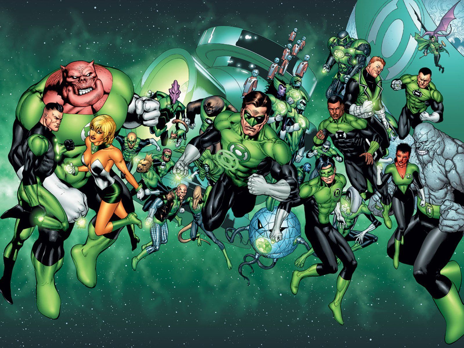 1600x1200 Green Lantern Corps Heroes Unite