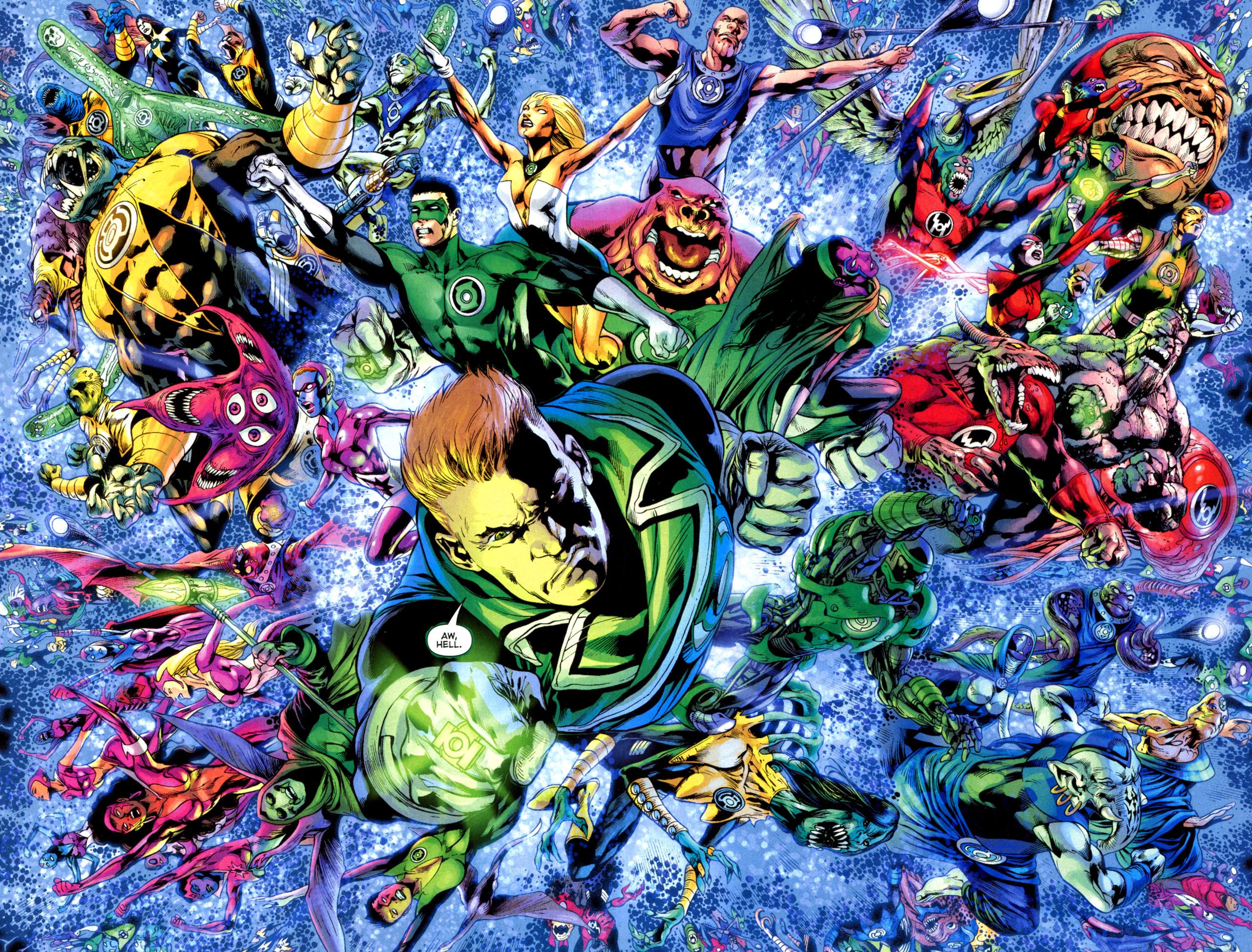 2560x1946 Desktop wallpaper: Green Lantern Corps, Comics, Arisia Rrab, Guy Gardner, Kilowog (Dc Comics), Kyle Rayner, Red Lantern, Tomar Re, Yellow Lantern, Green Lantern 4K free download for PC. 371075