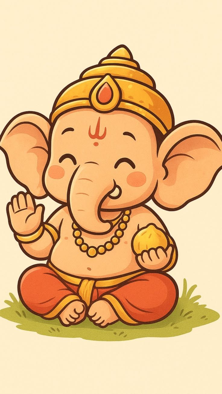 736x1308 Lord ganesh wallpaper in color. Cute baby lord, Cute ganesh ji drawing for kids, Baby