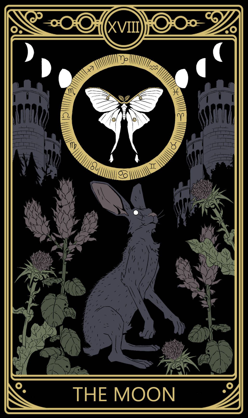 1032x1740 Download the moon tarot card Wallpaper