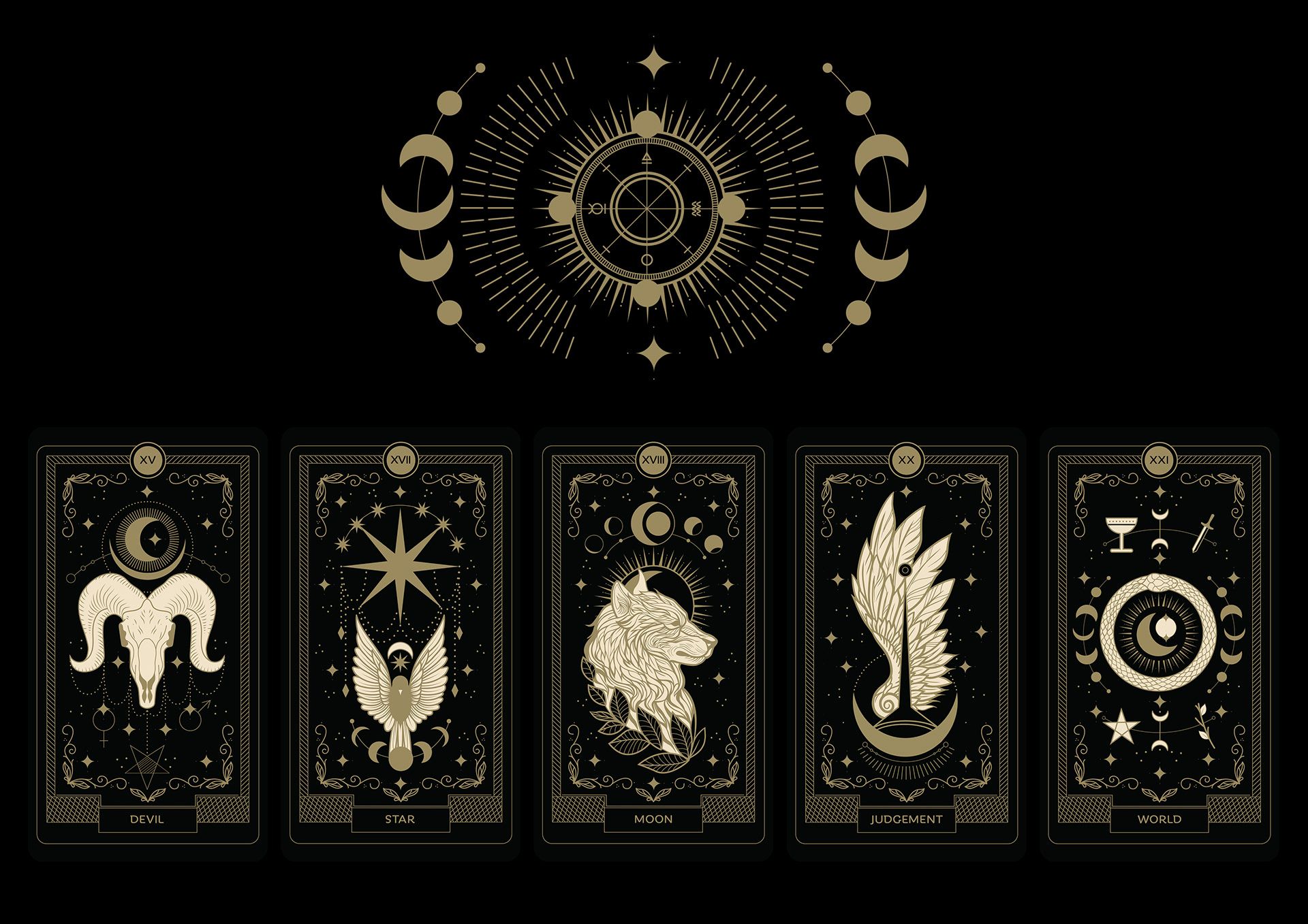 1920x1357 Tarot cards Mystical Moon (3). Image - Behance