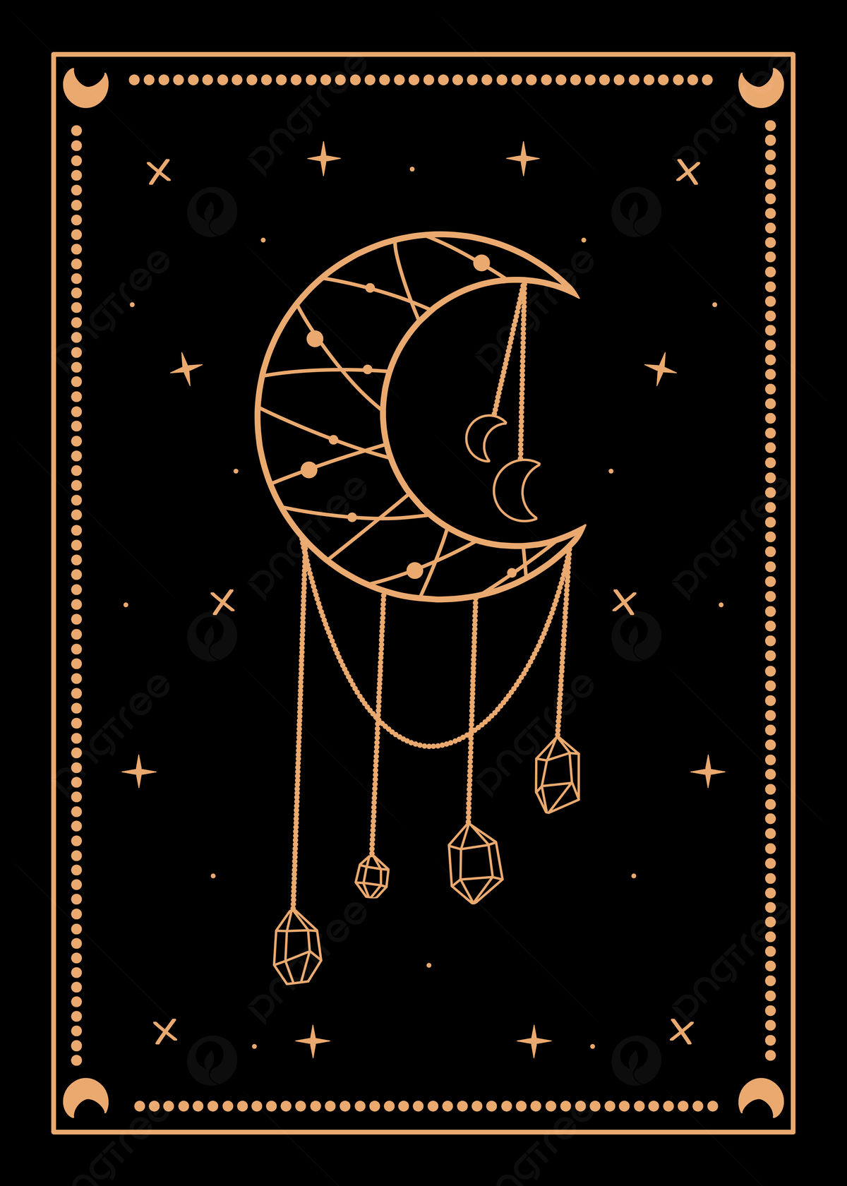 1200x1680 Moon Catcher Mystical Boho Poster Tarot Card Background Wallpaper Image For Free Download