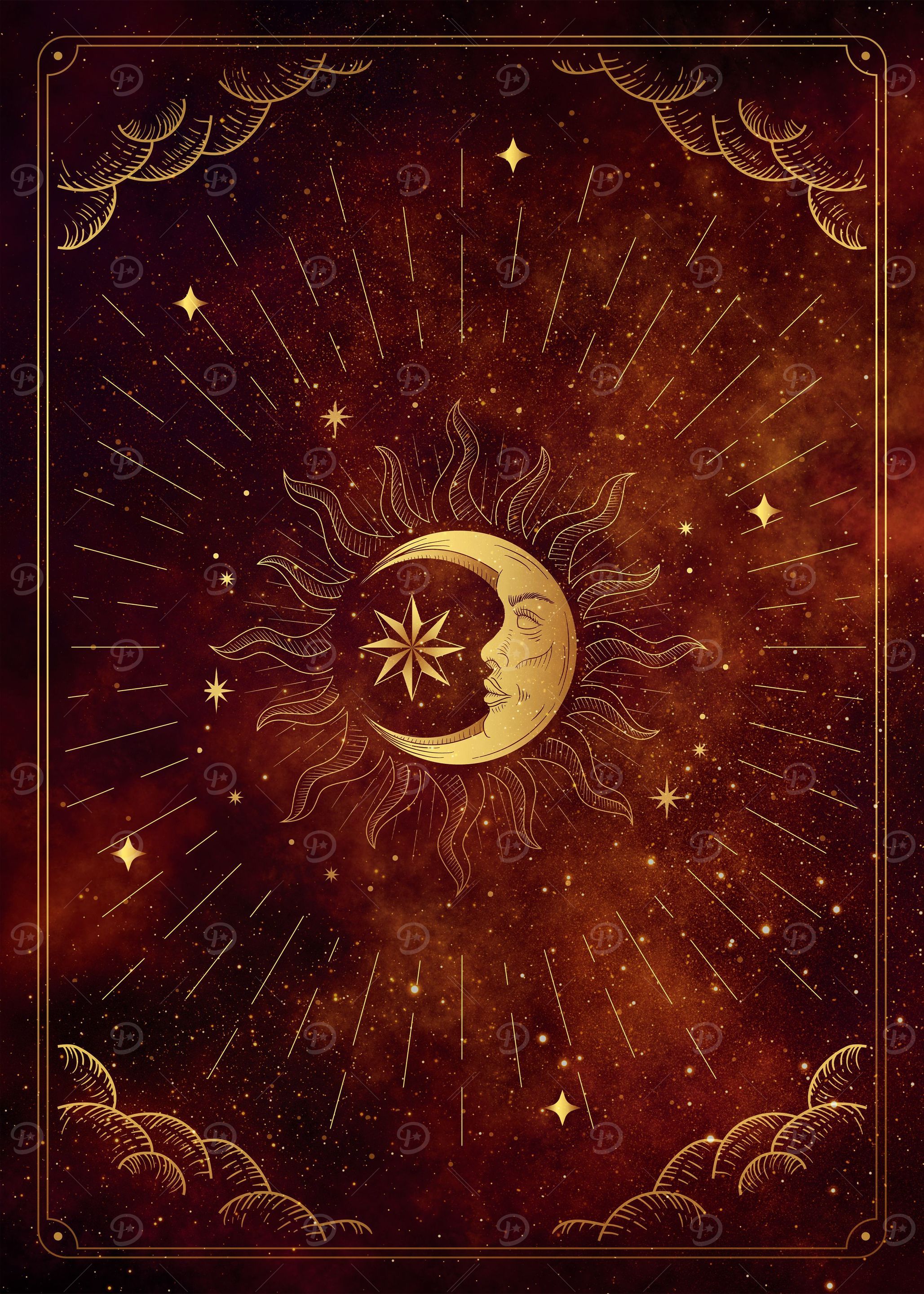 2057x2880 The Moon Tarot Card metal poster