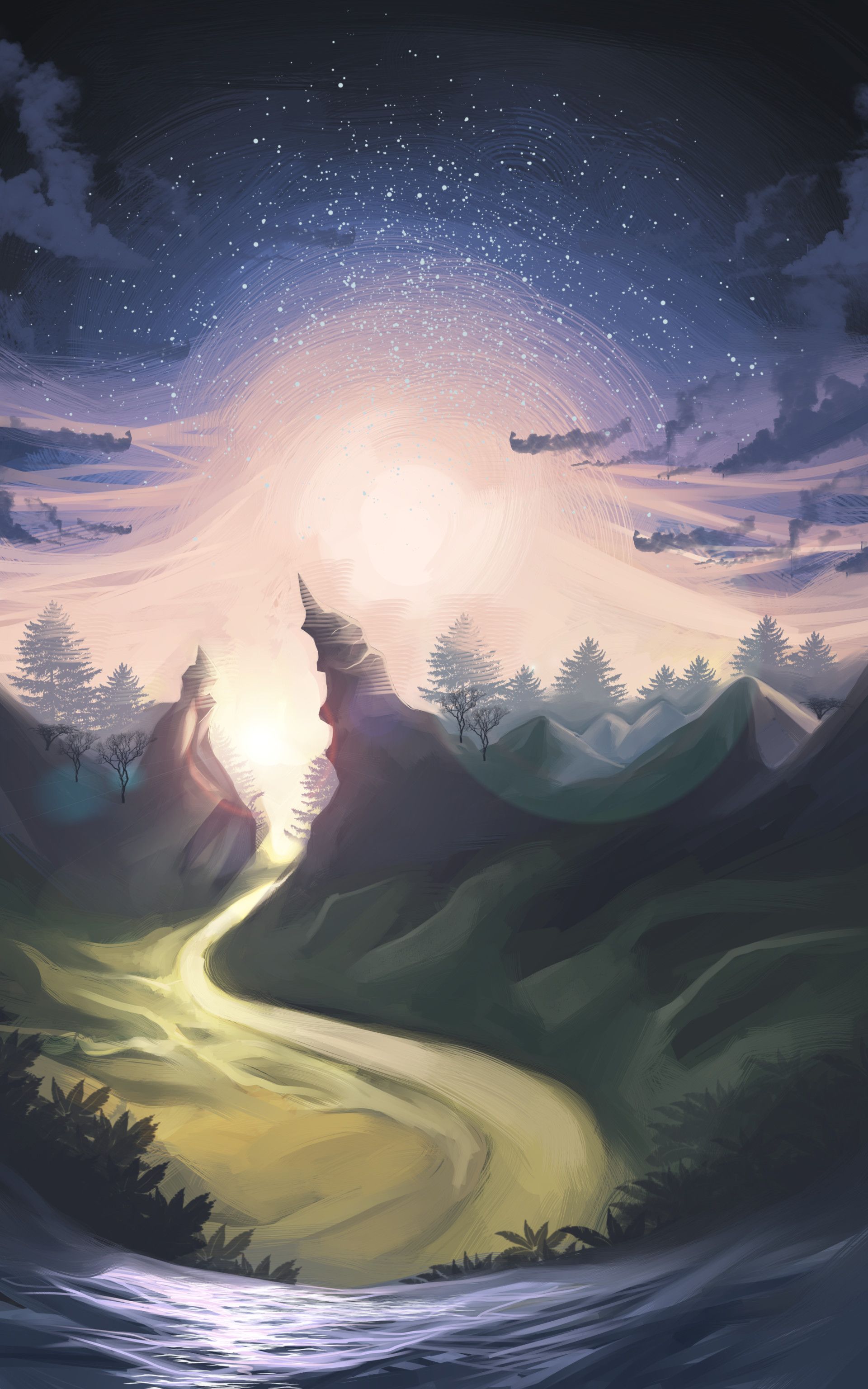 1920x3072 Ellesionarios the moon background landscape