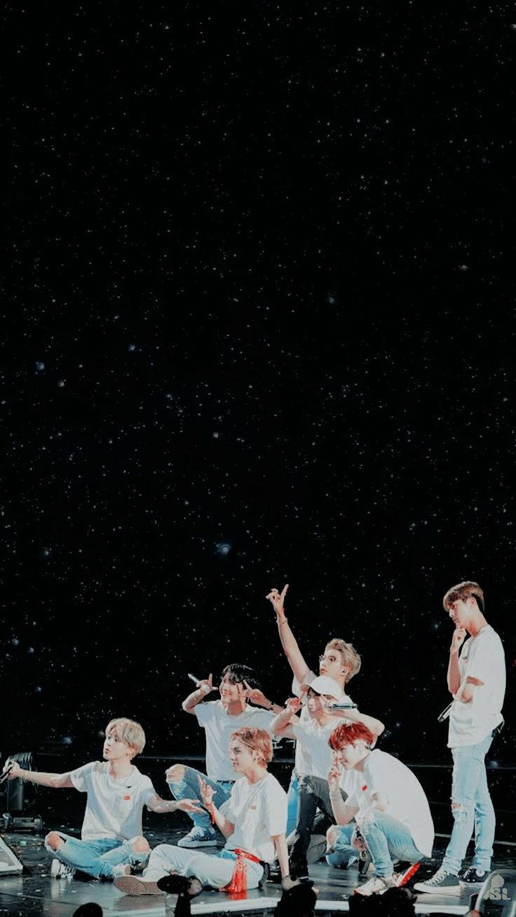 736x1308 Download BTS Posing On Their Love Yourself Concert Tour Wallpaper