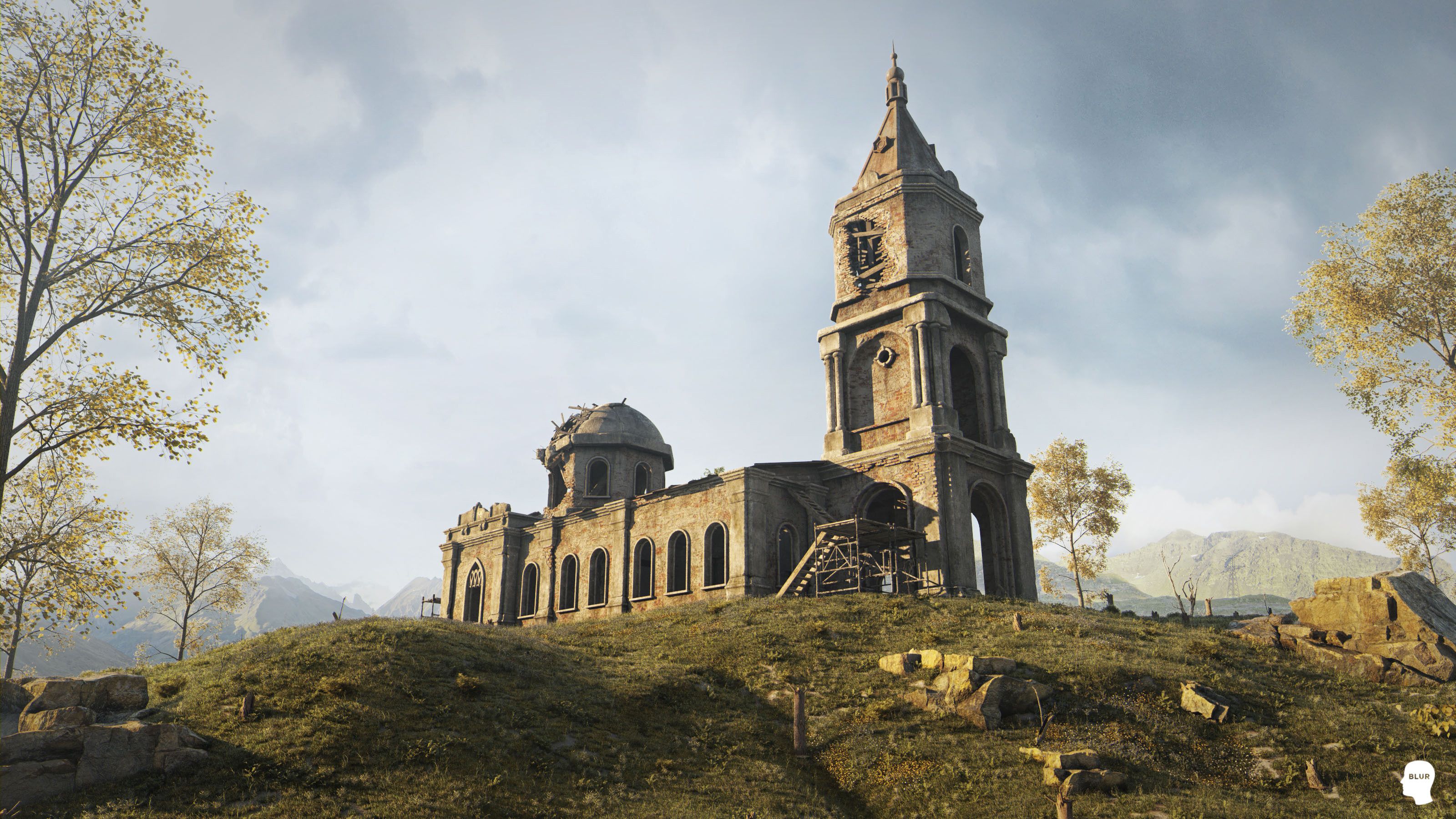 3200x1800 Andrew Averkin: Abandoned Church