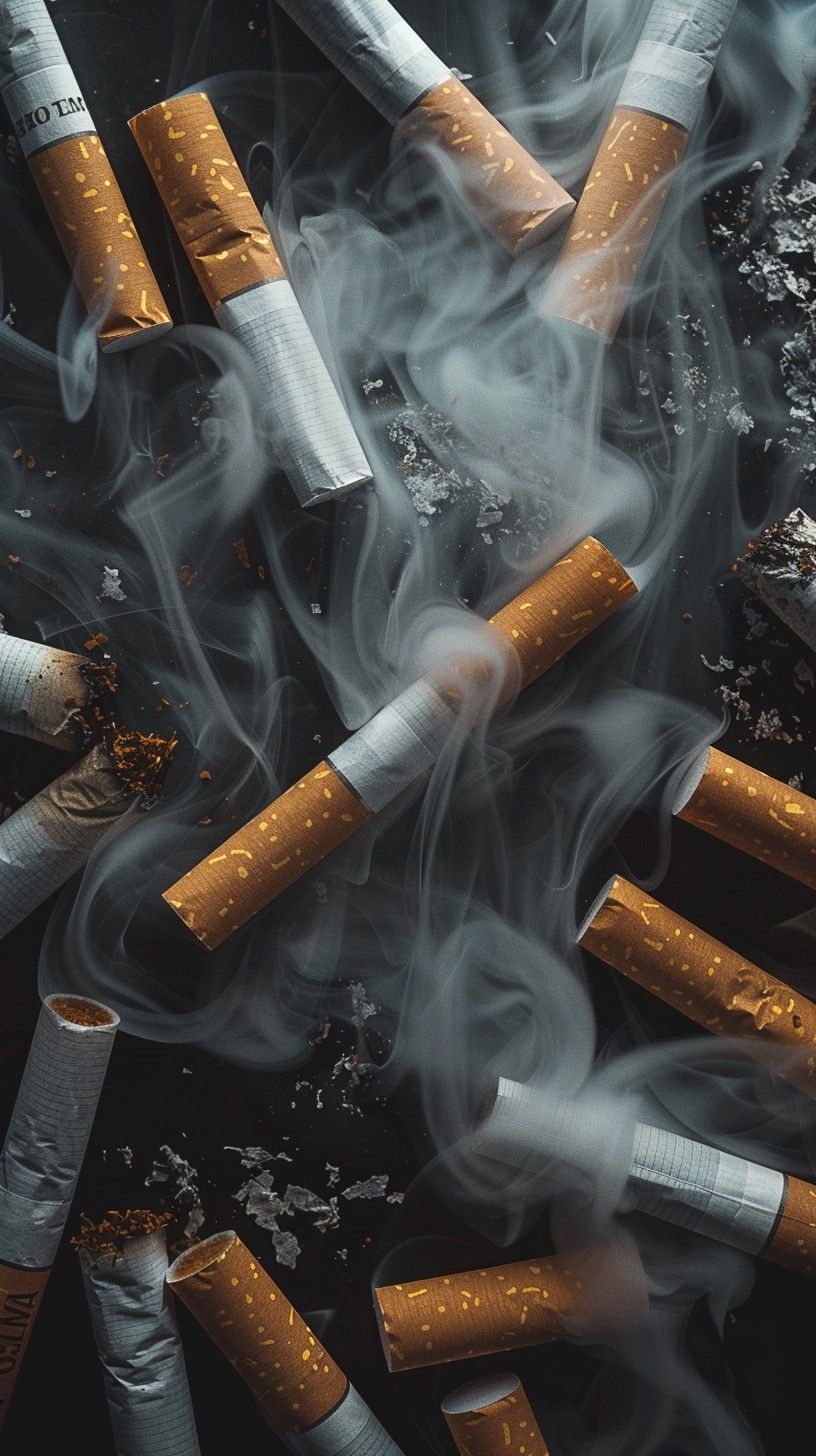 816x1456 Download Smoky Cigarette Chaos Image, Cigarettes, Smoke