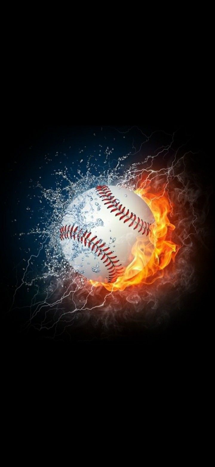 720x1560 Baseball Wallpaper with Fire Effect. Baseball screensaver, Cool baseball wallpaper, Background baseball