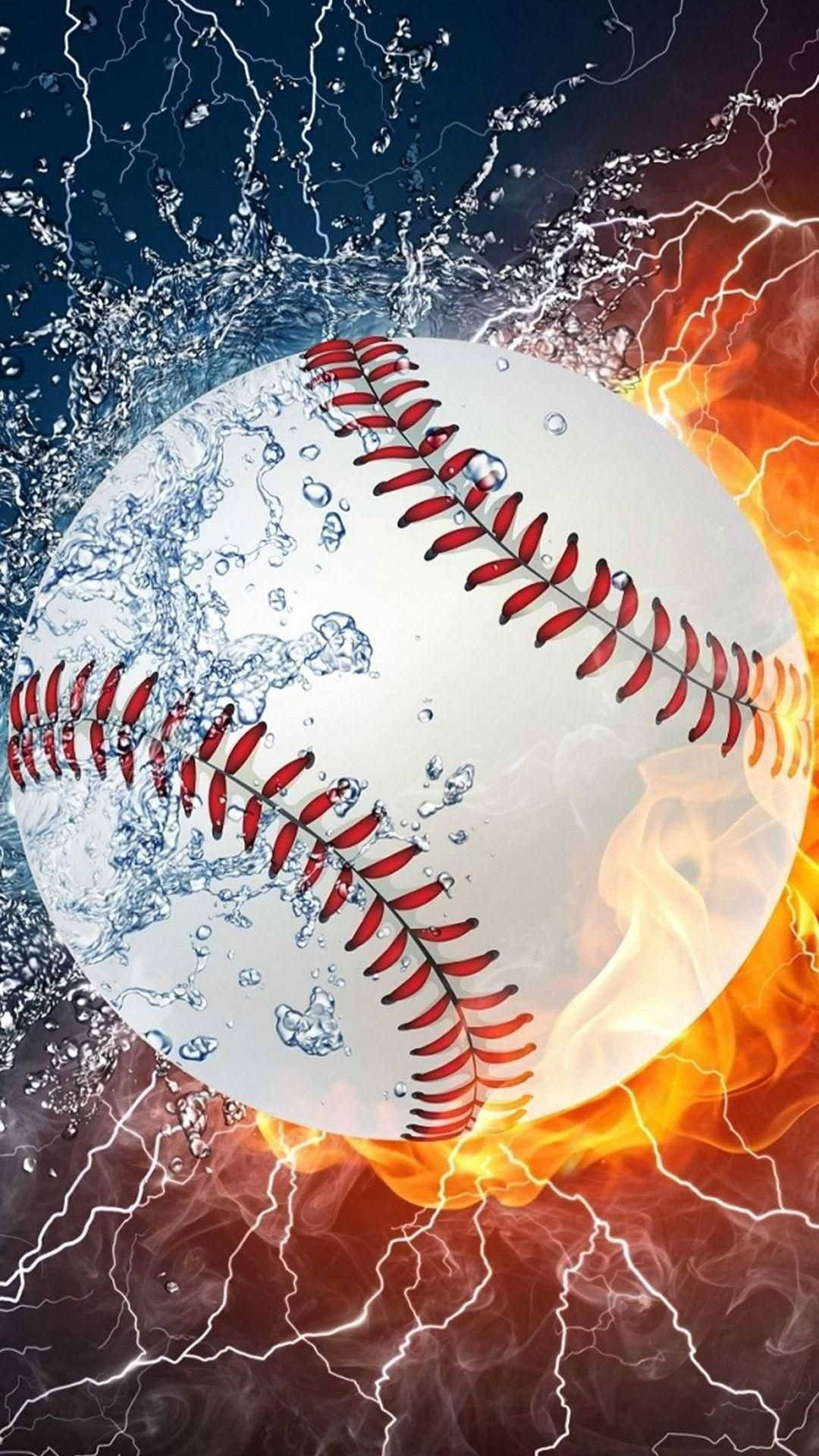 1080x1920 Download Baseball On Fire Sports iPhone Wallpaper