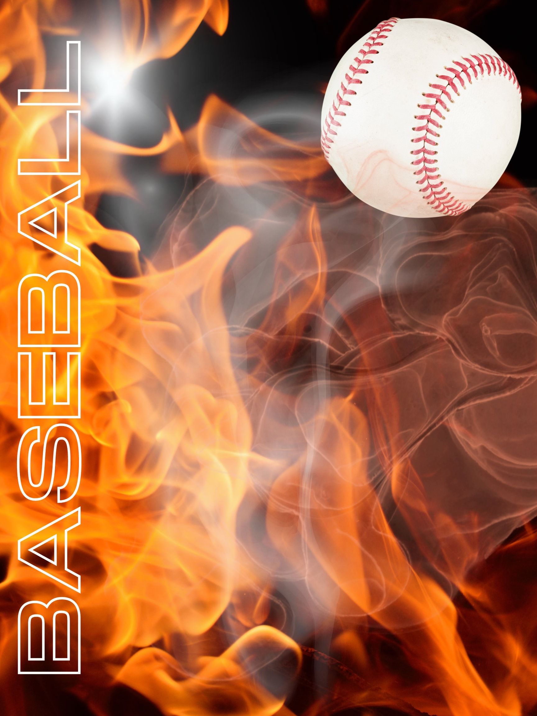 1728x2304 Baseball On Fire Wallpaper