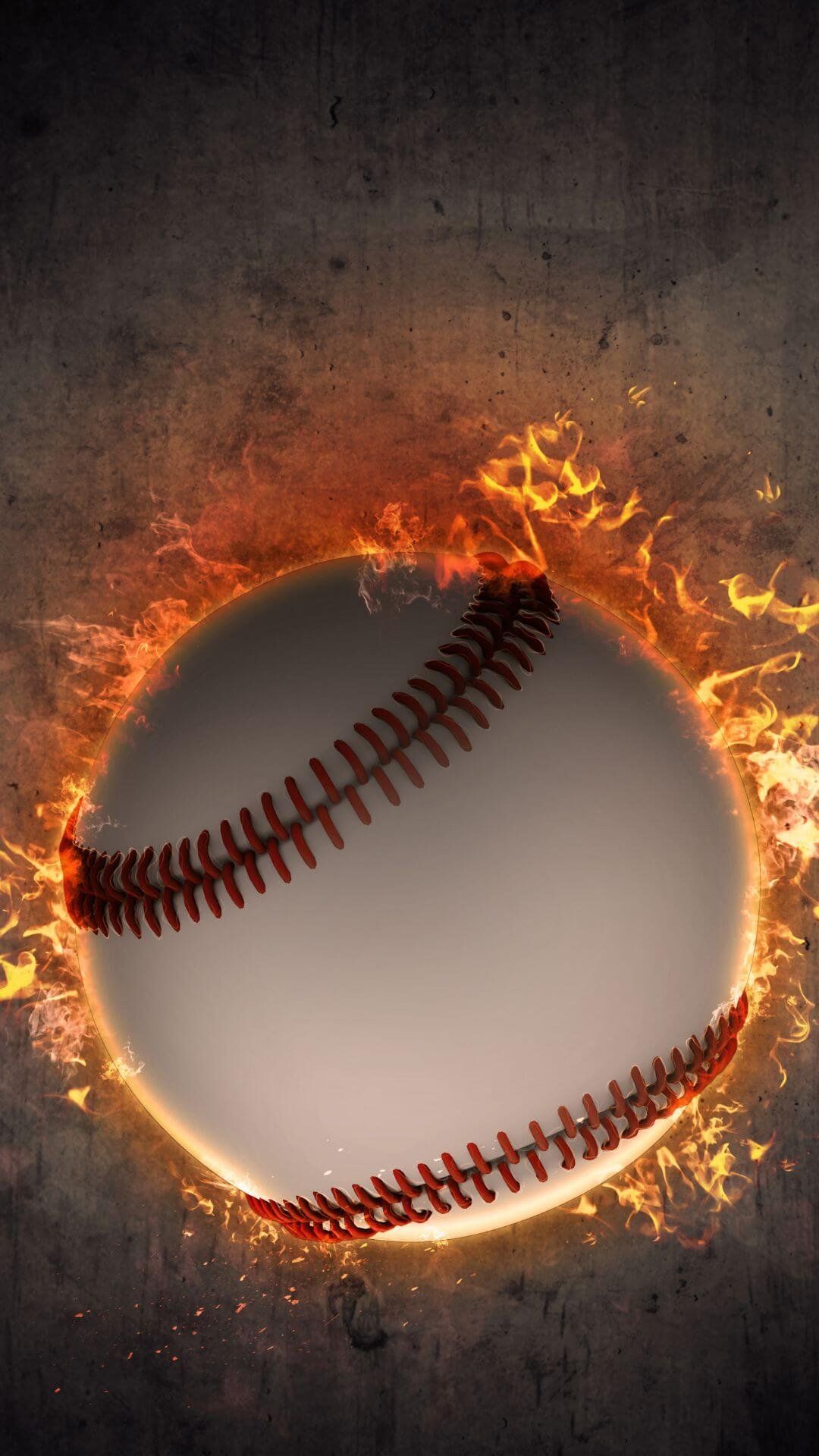 1080x1920 Baseball Fire Wallpaper