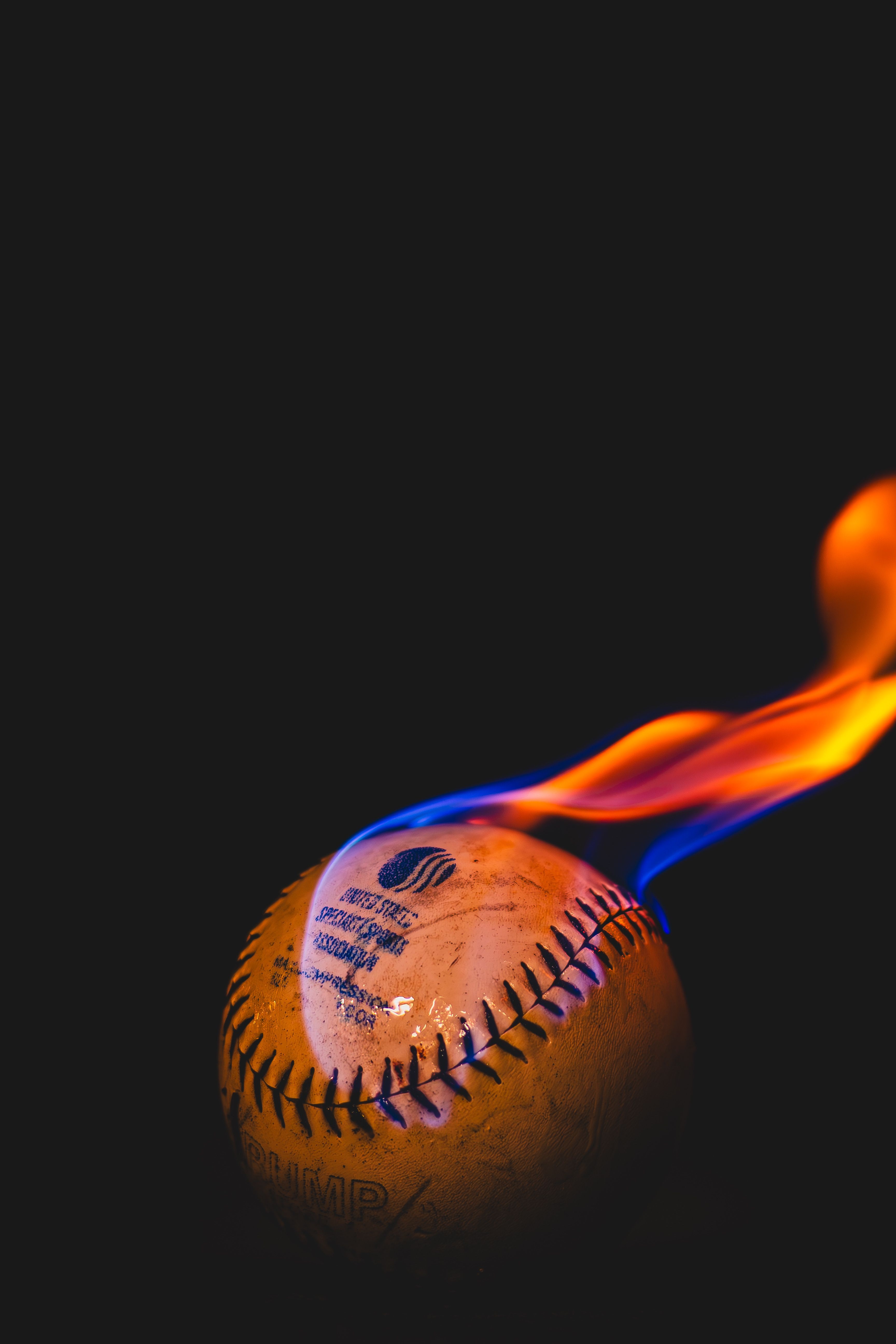3456x5184 A Burning Baseball · Free