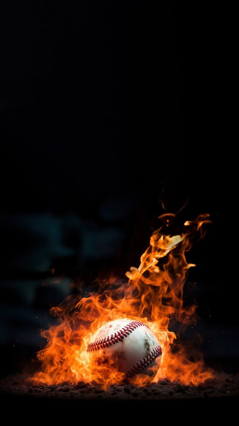 800x1422 Baseball Fire Image Wallpaper