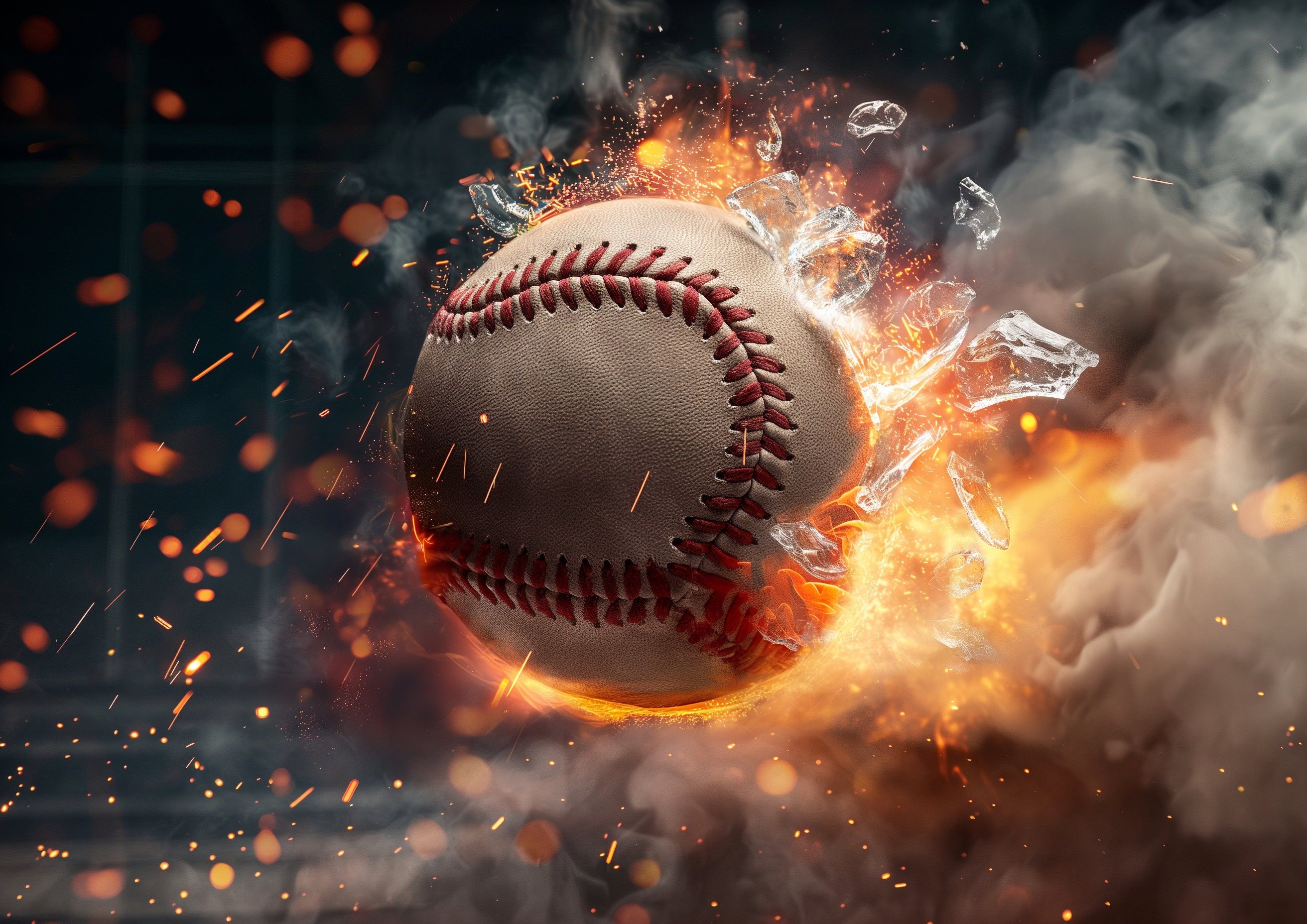 2624x1856 Fire Glass Baseball Photo Background: Photohop Overlays (digital Download)