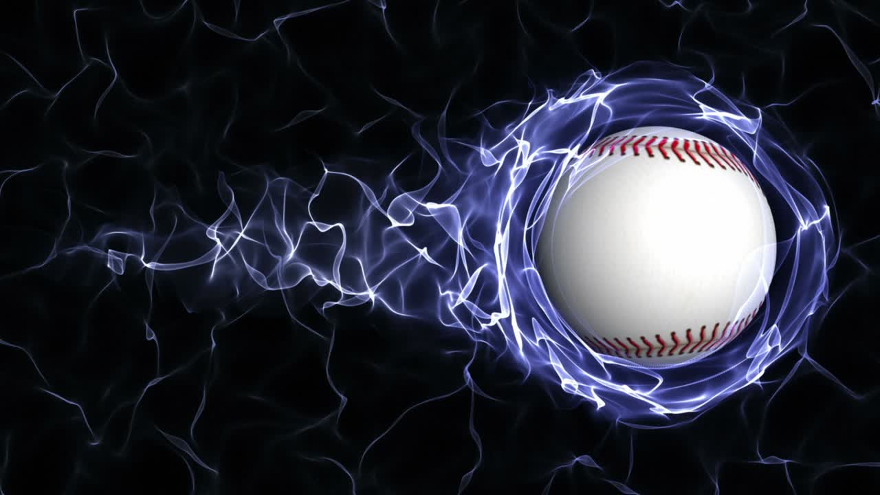 1280x720 Flying in flames baseball balls realistic vector