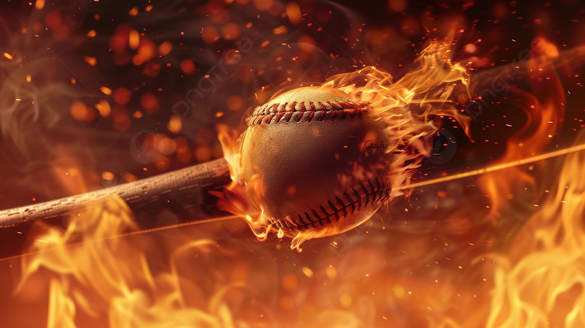 1200x673 Baseball Bat And Ball In Fire Photo And Picture For Free Download