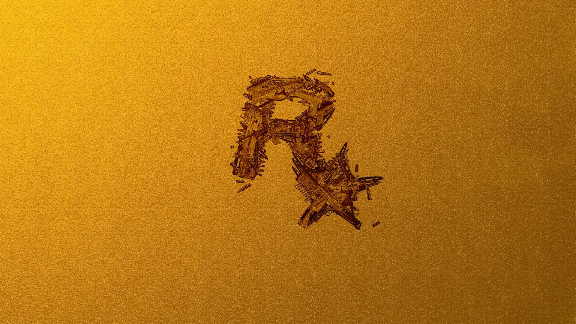 1920x1080 Rock Star logo, gold, Rockstar Games HD wallpaper