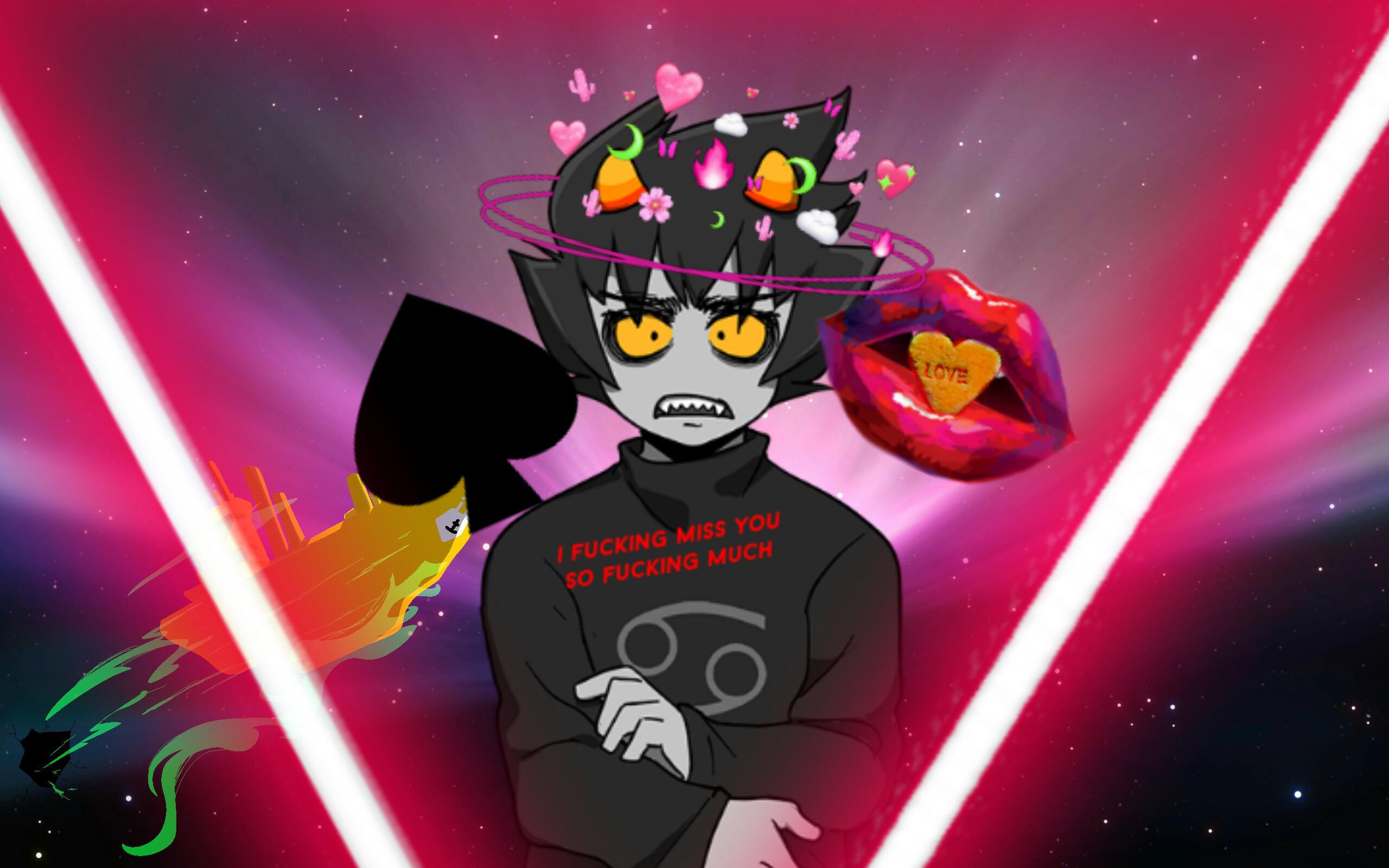 2560x1600 Karkat pfp i made for a friend (using his PQ sprite and i forgot where i got the background from)