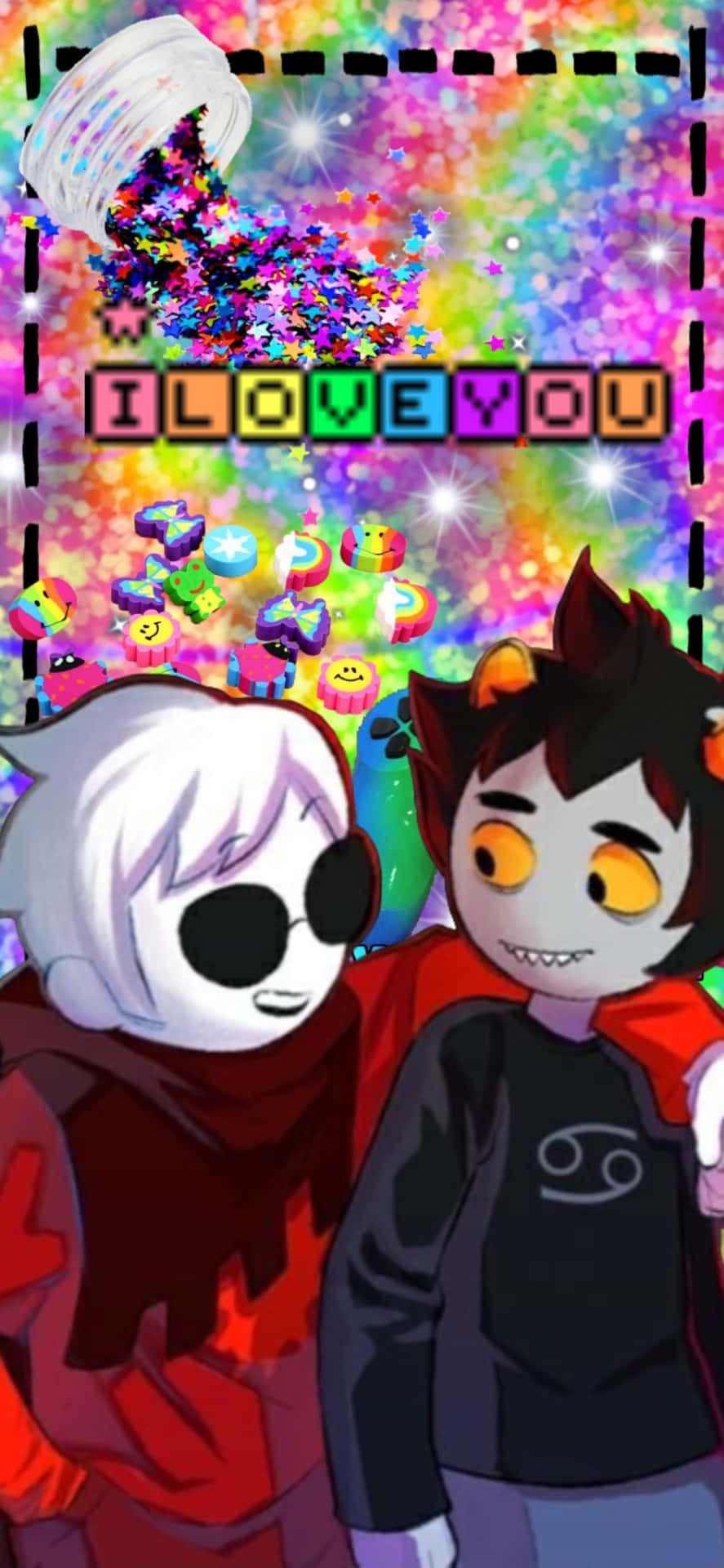 887x1920 Download Scenecore Dave Strider Karkat Vantas I Love You Wallpaper