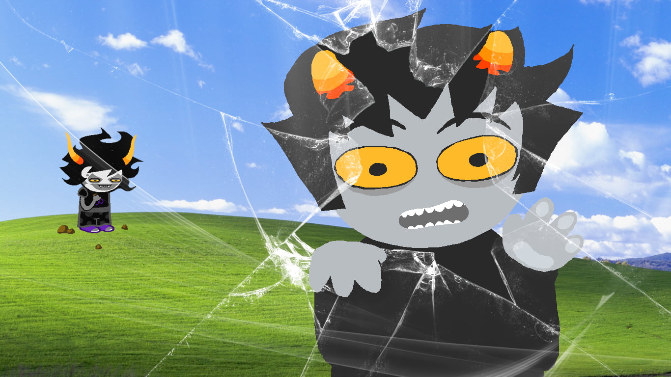 1366x768 White and black wooden table, Homestuck, artwork HD wallpaper