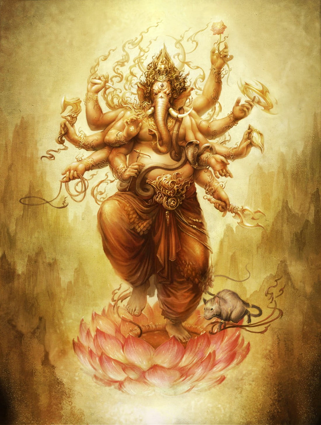 1100x1459 Ganesha painting HD wallpaper