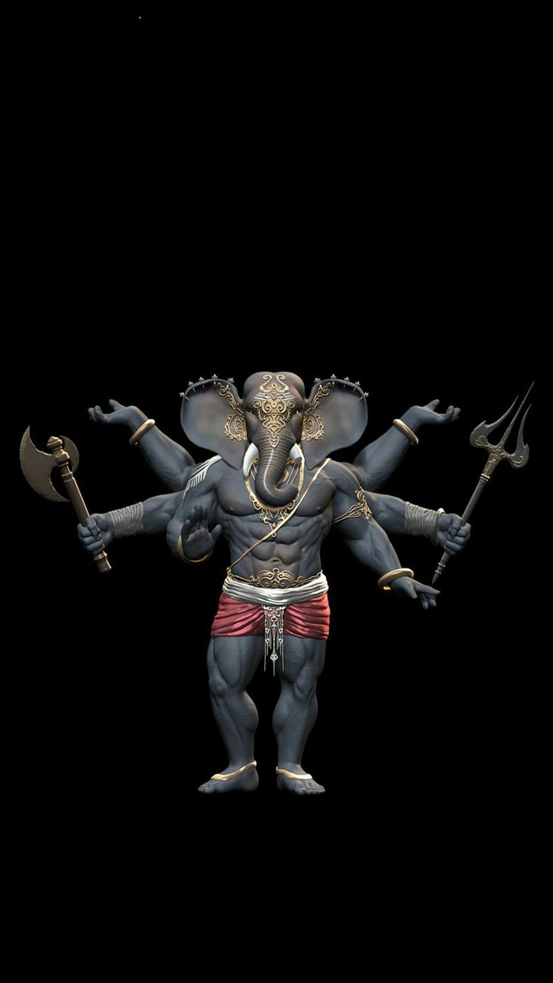 800x1422 Ganesh Ji 3D, hanuman, lord, ganesh, god, HD phone wallpaper