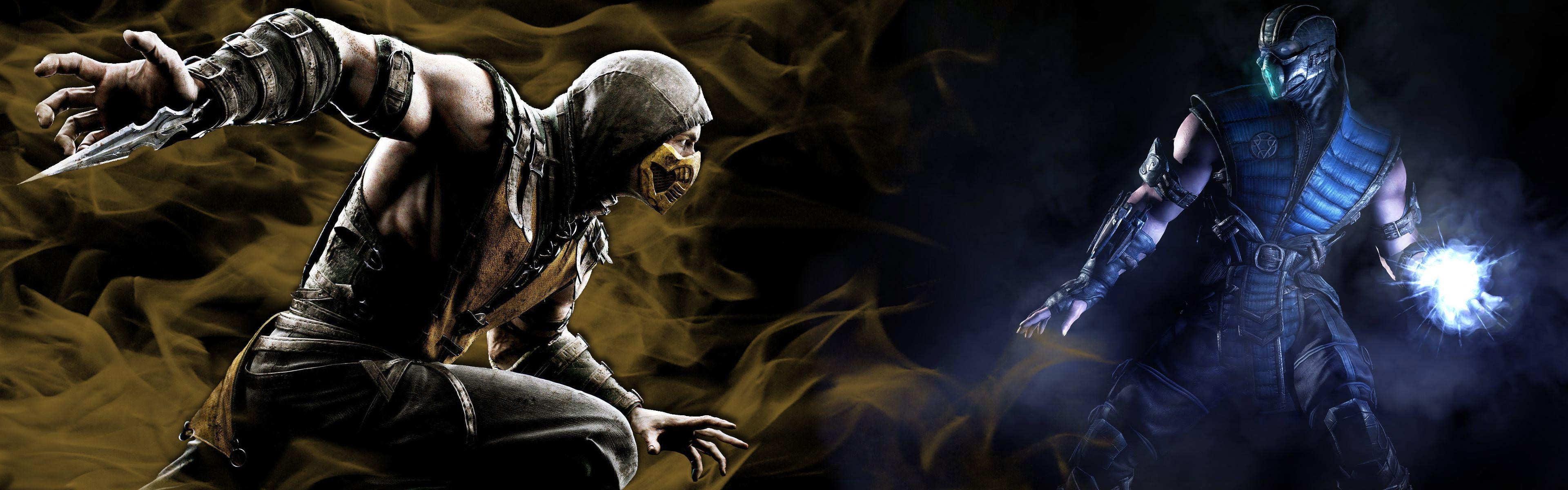3840x1200 Mortal Kombat Scorpion Vs Sub Zero Wallpaper