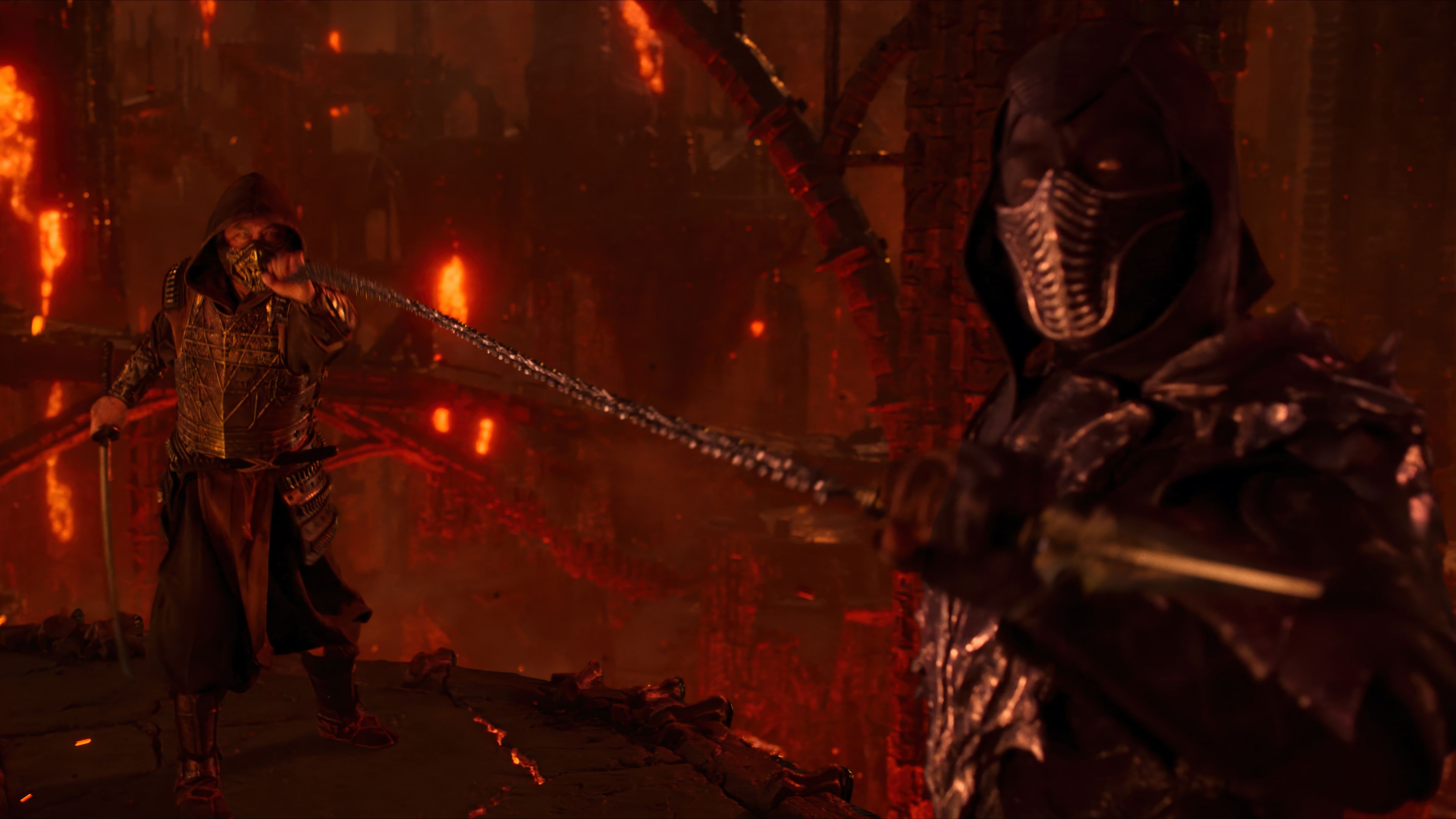 3840x2160 Noob Saibot vs. Scorpion Mortal Kombat II 4K Wallpaper PC HD
