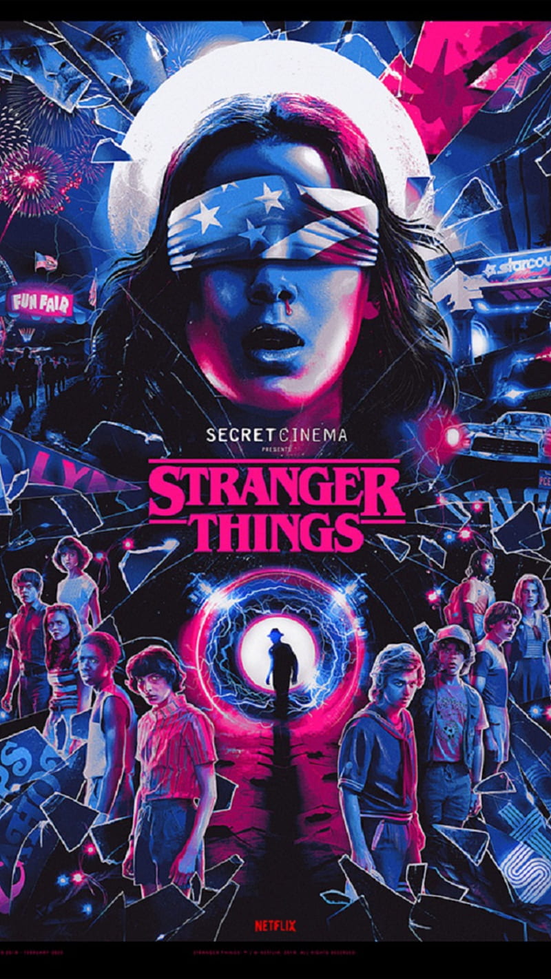 800x1422 Stranger Things SC, dustin, eleven, lucas, mike, robin, season secret cinema, HD phone wallpaper