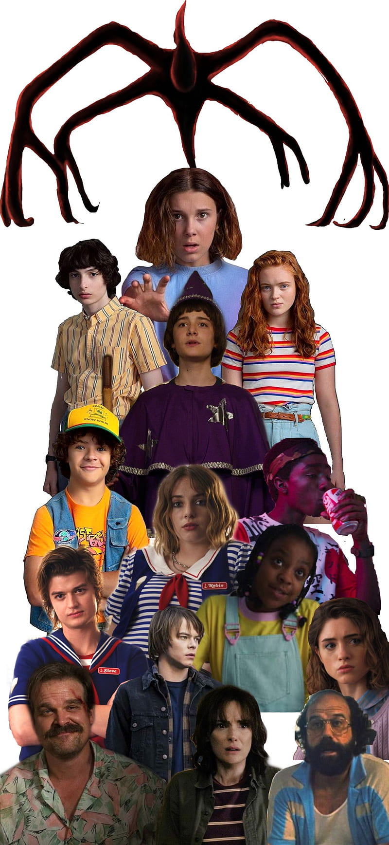 800x1735 Stranger things, dustin henderson, eleven, erica sinclair, jim hopper, jonathan buyers, HD phone wallpaper