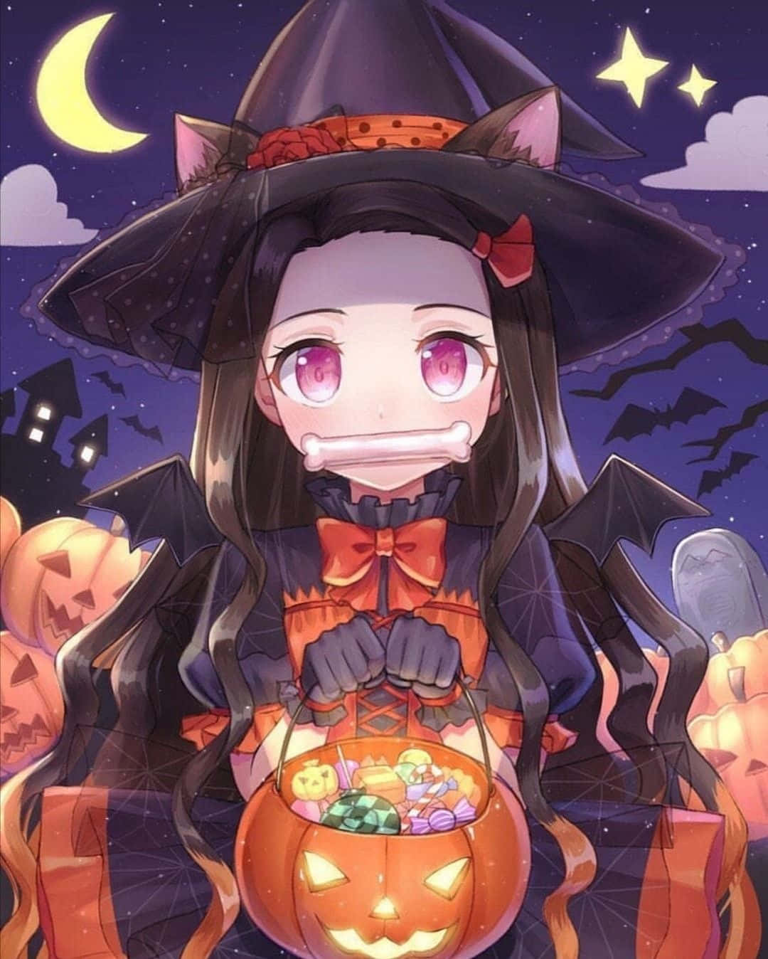 1080x1348 Demon Slayer Halloween Phone Wallpaper