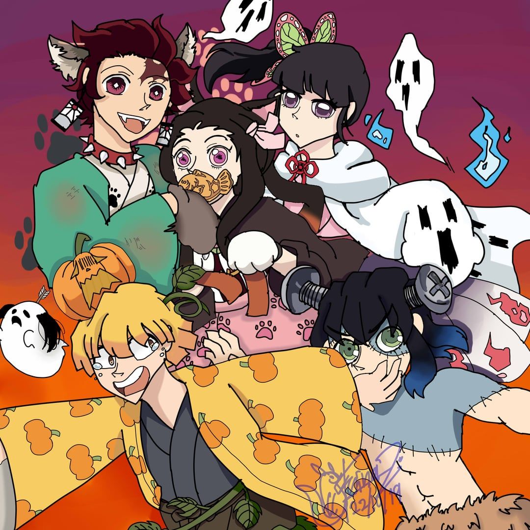 1080x1080 Demon slayer Halloween fanart