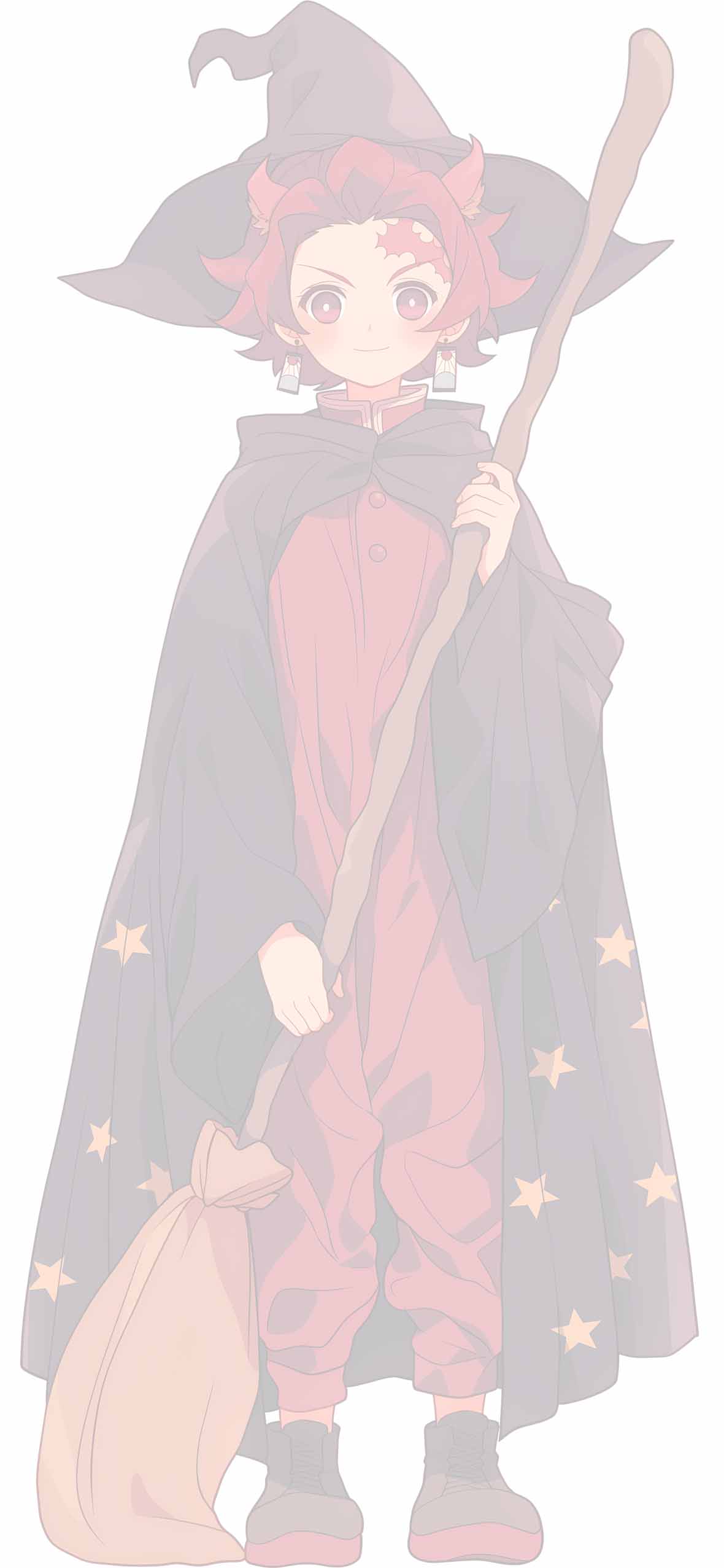 1180x2554 Demon Slayer Tanjiro in Halloween Costume Art Wallpaper