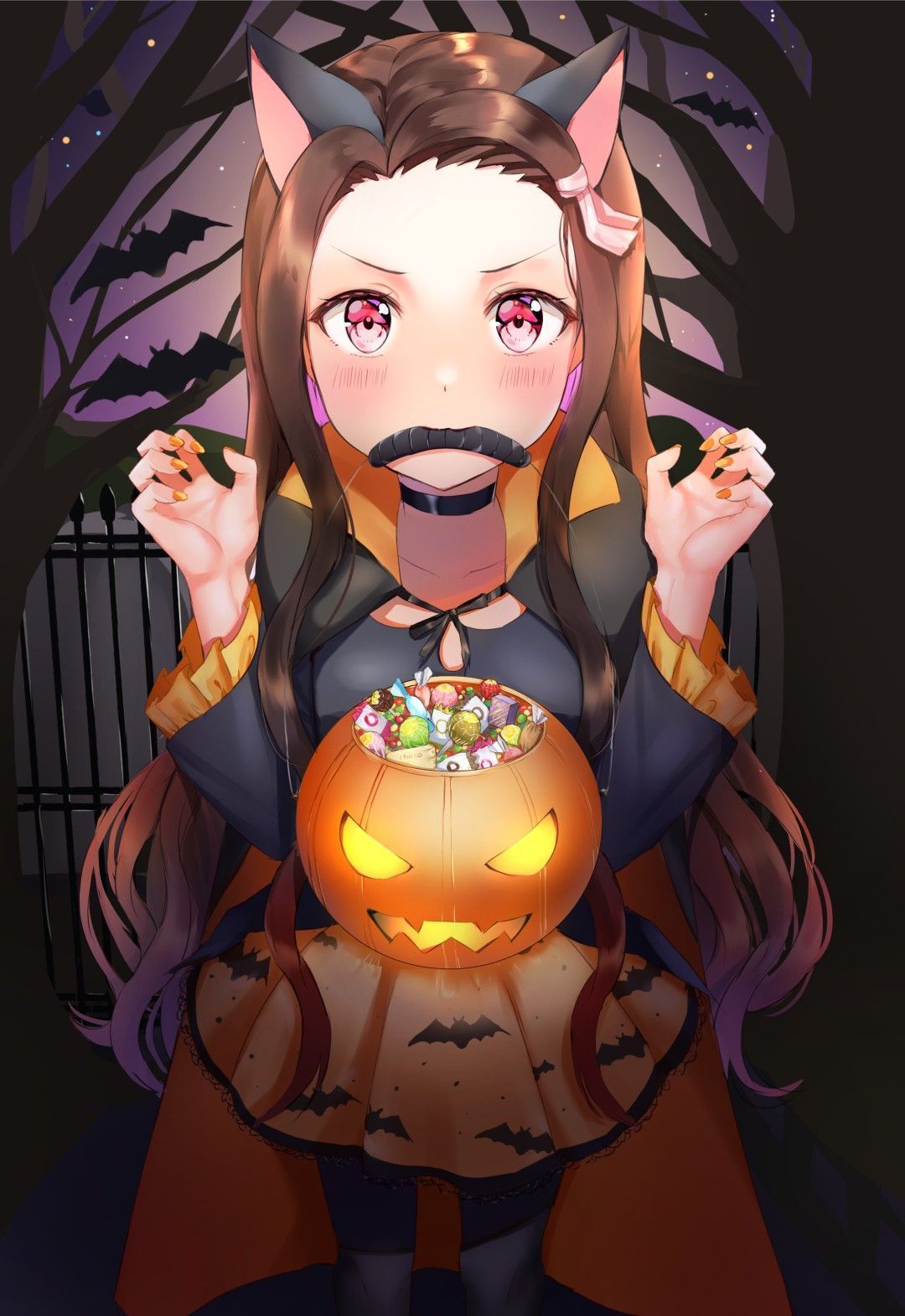 1080x1571 Halloween Nezuko Wallpaper