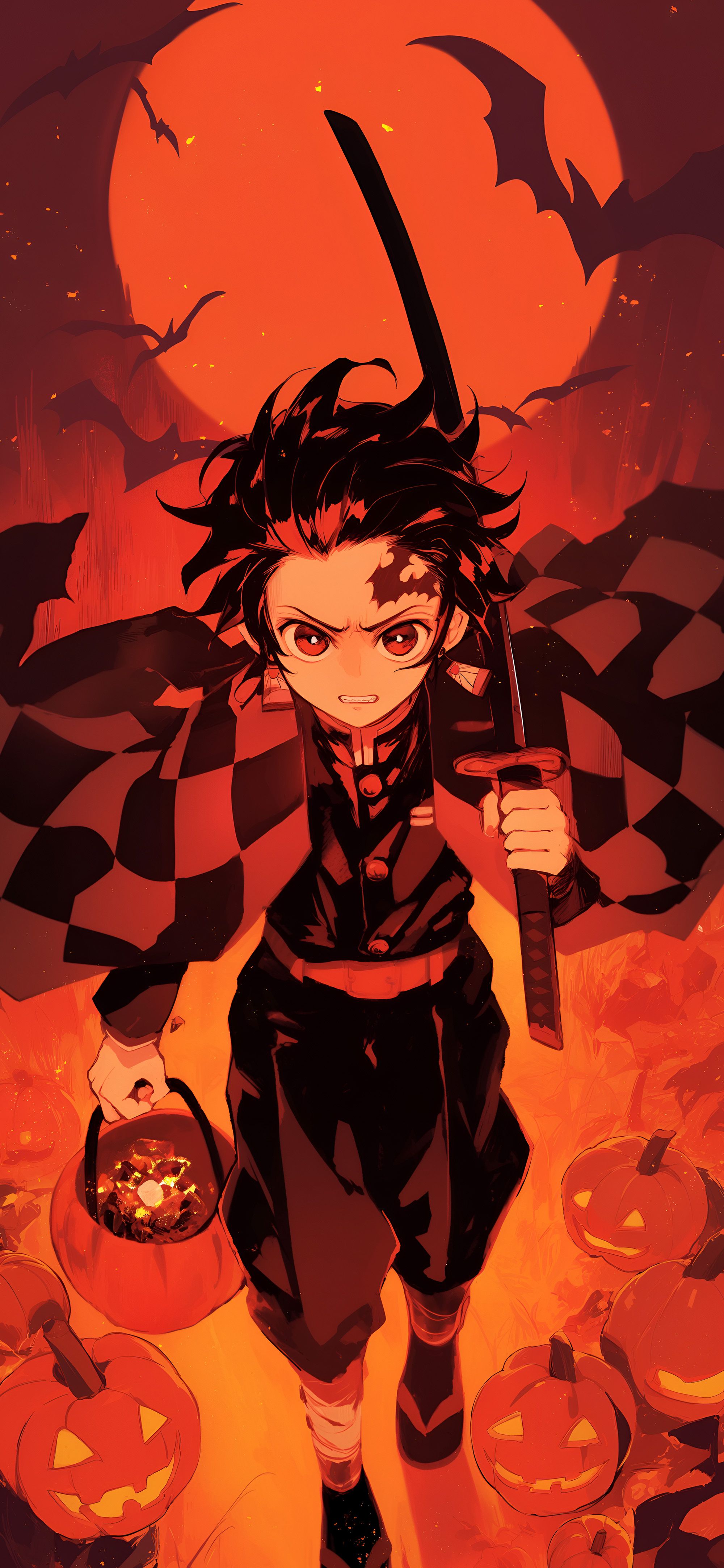 2000x4329 Halloween Tanjiro Demon Slayer Wallpaper HD Wallpaper