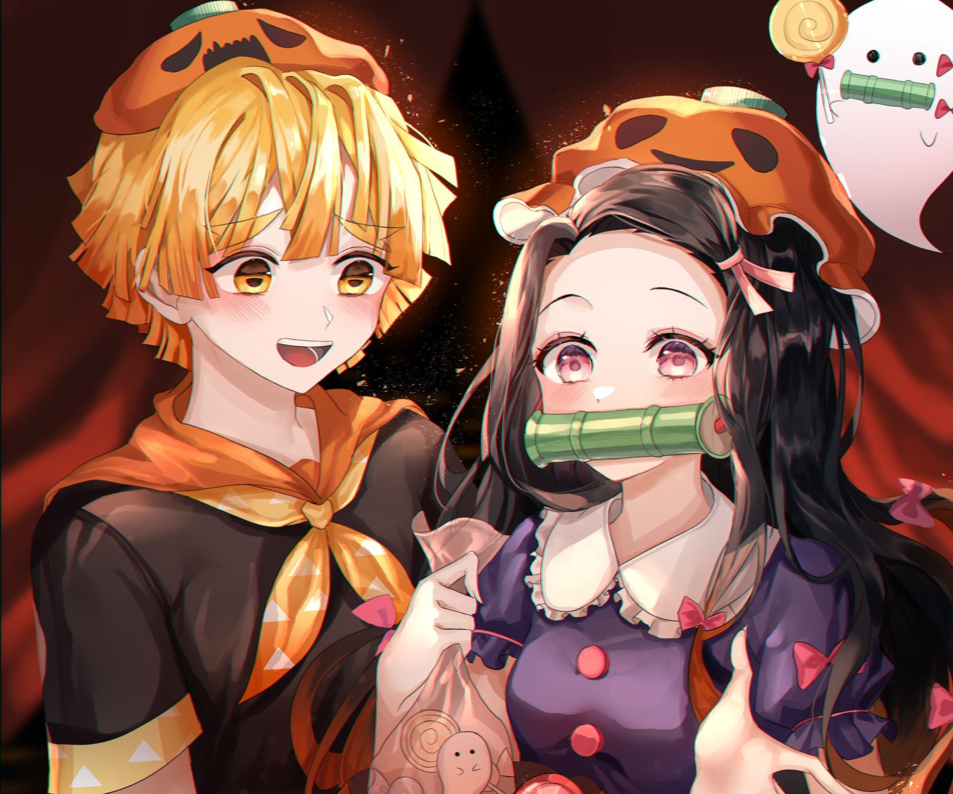 1920x1600 Download Nezuko Kamado Zenitsu Agatsuma Anime Demon Slayer: Kimetsu No Yaiba HD Wallpaperx2500