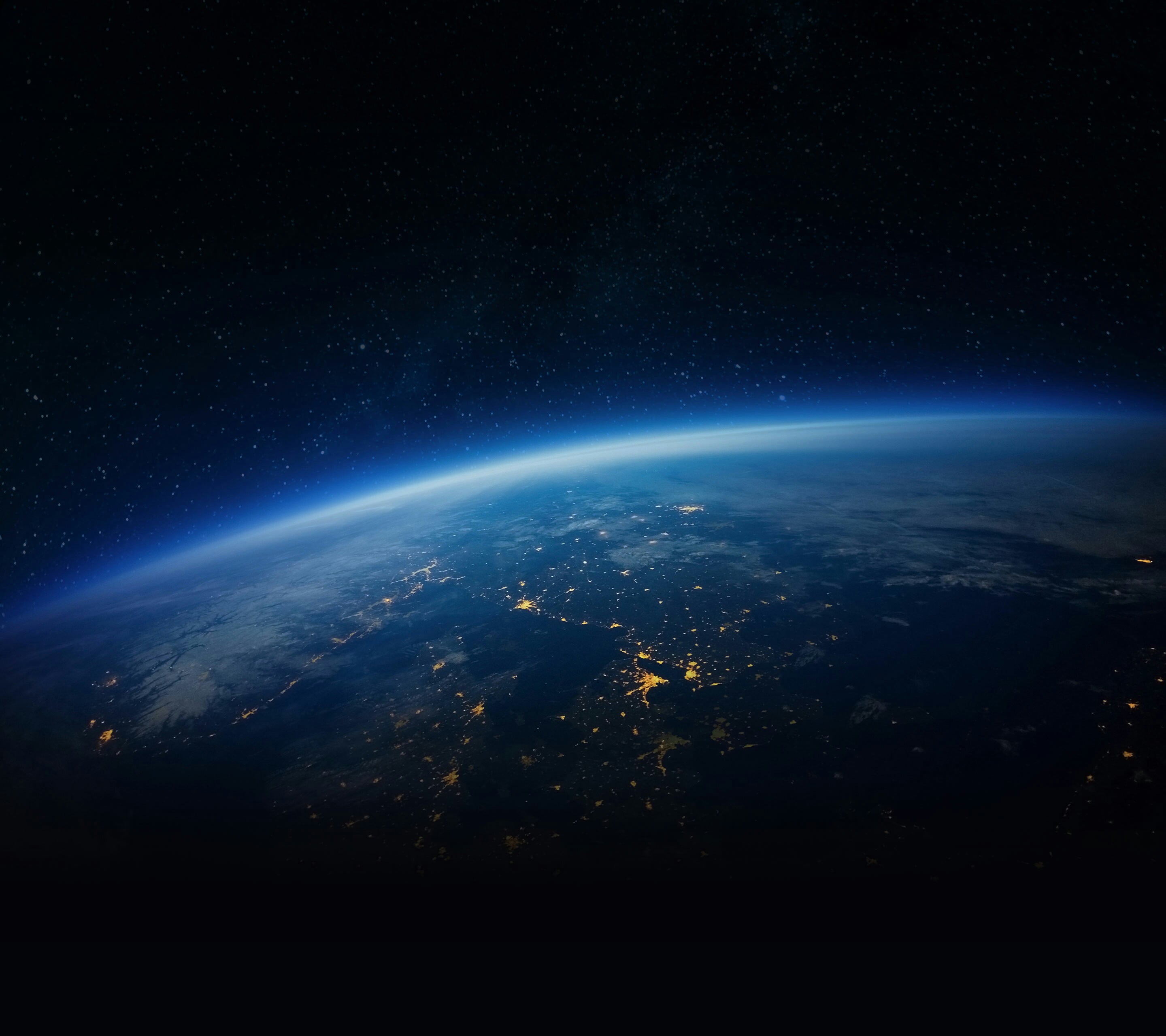 2880x2560 Aerial photography of earth during night time HD wallpaper