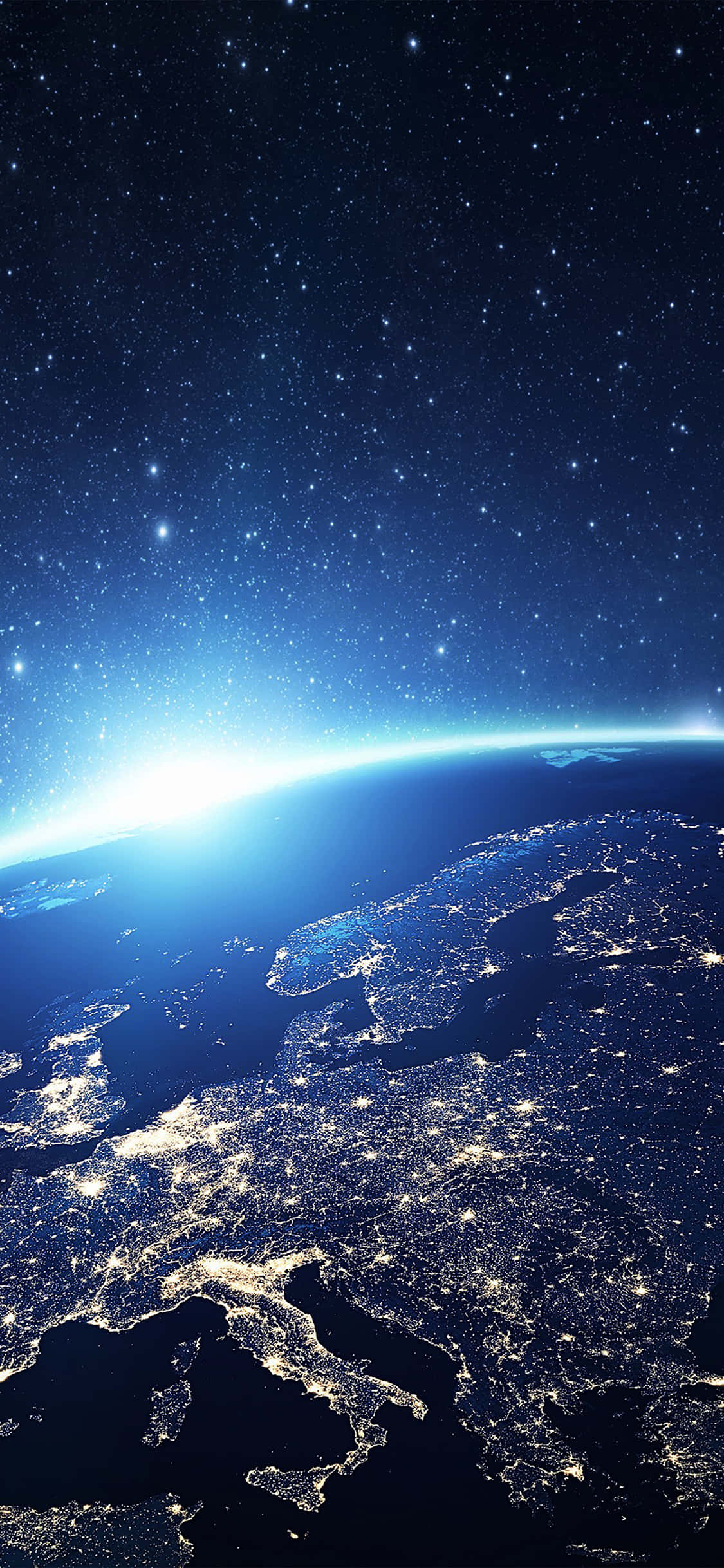 1125x2436 Download Enjoy a breathtaking view of Earth from above with the iPhone X Wallpaper