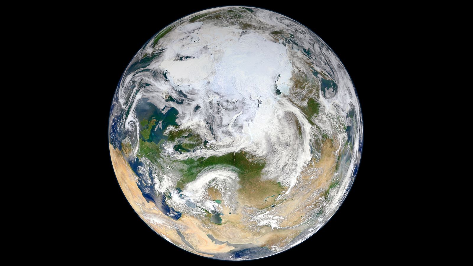 1600x900 First Full Image of Earth as Seen From Above the North Pole