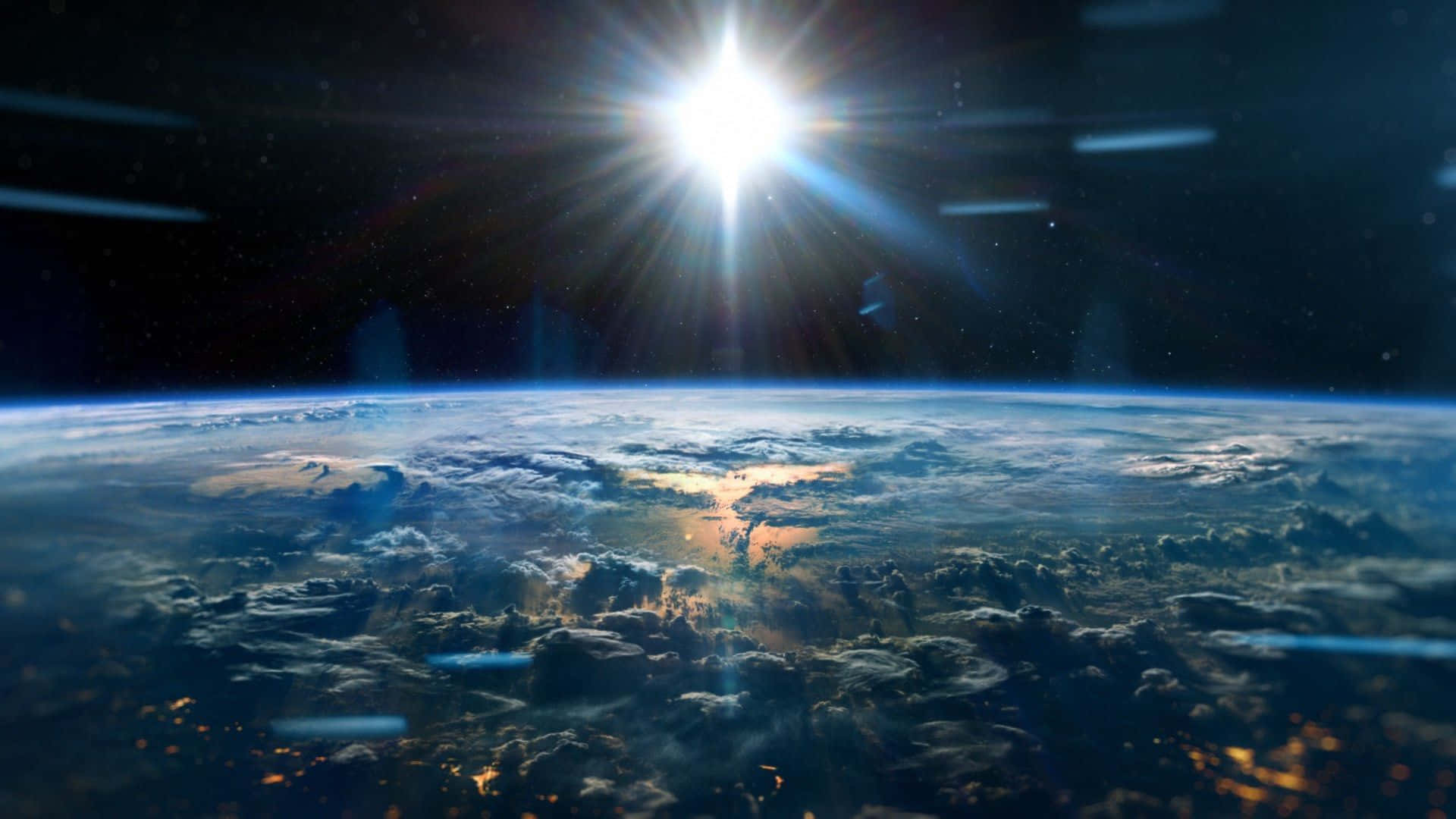 1920x1080 Download the sun shines over the earth from space Picture