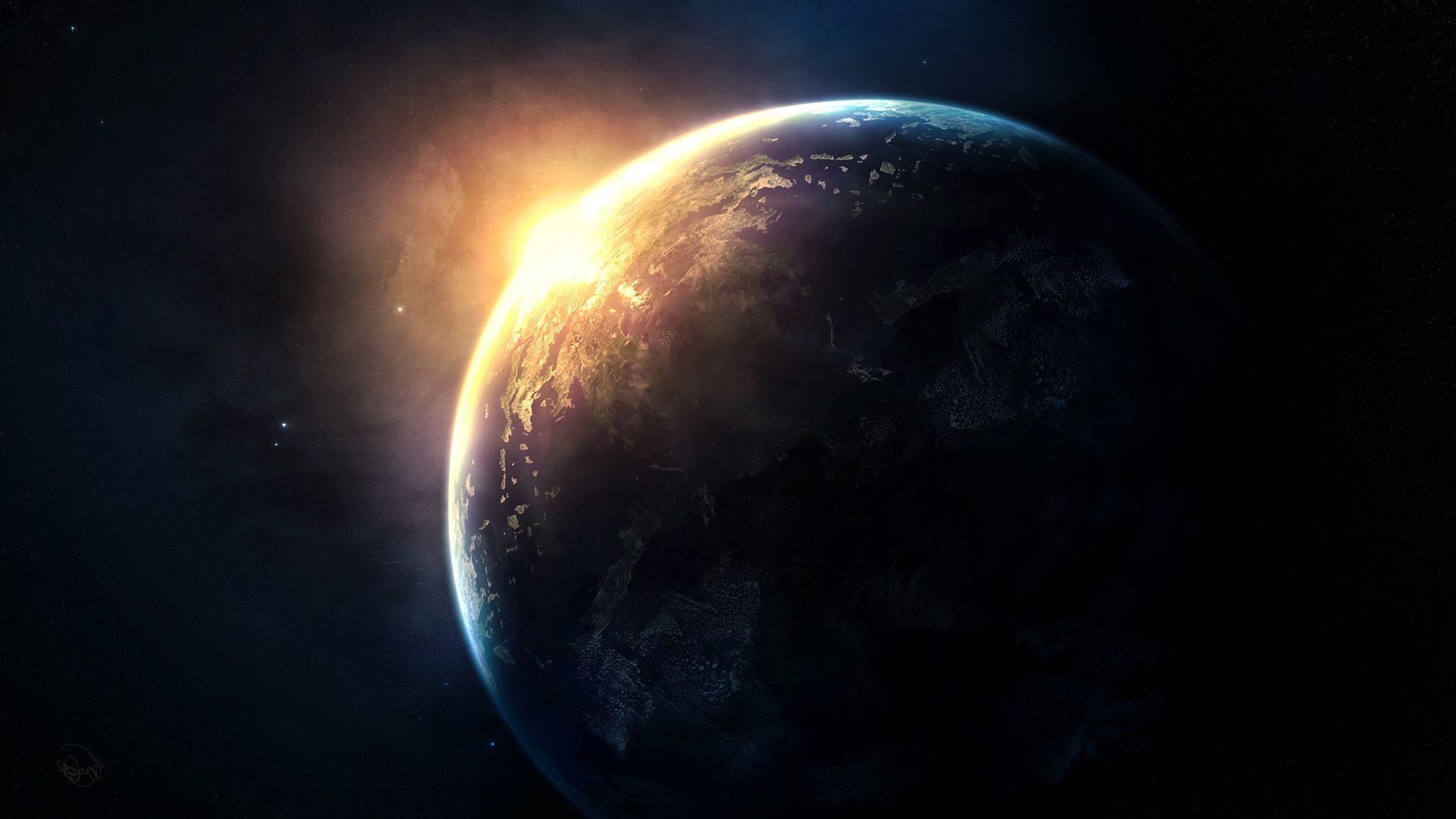 1920x1080 A Picture Of The Dawn Above The Earth From