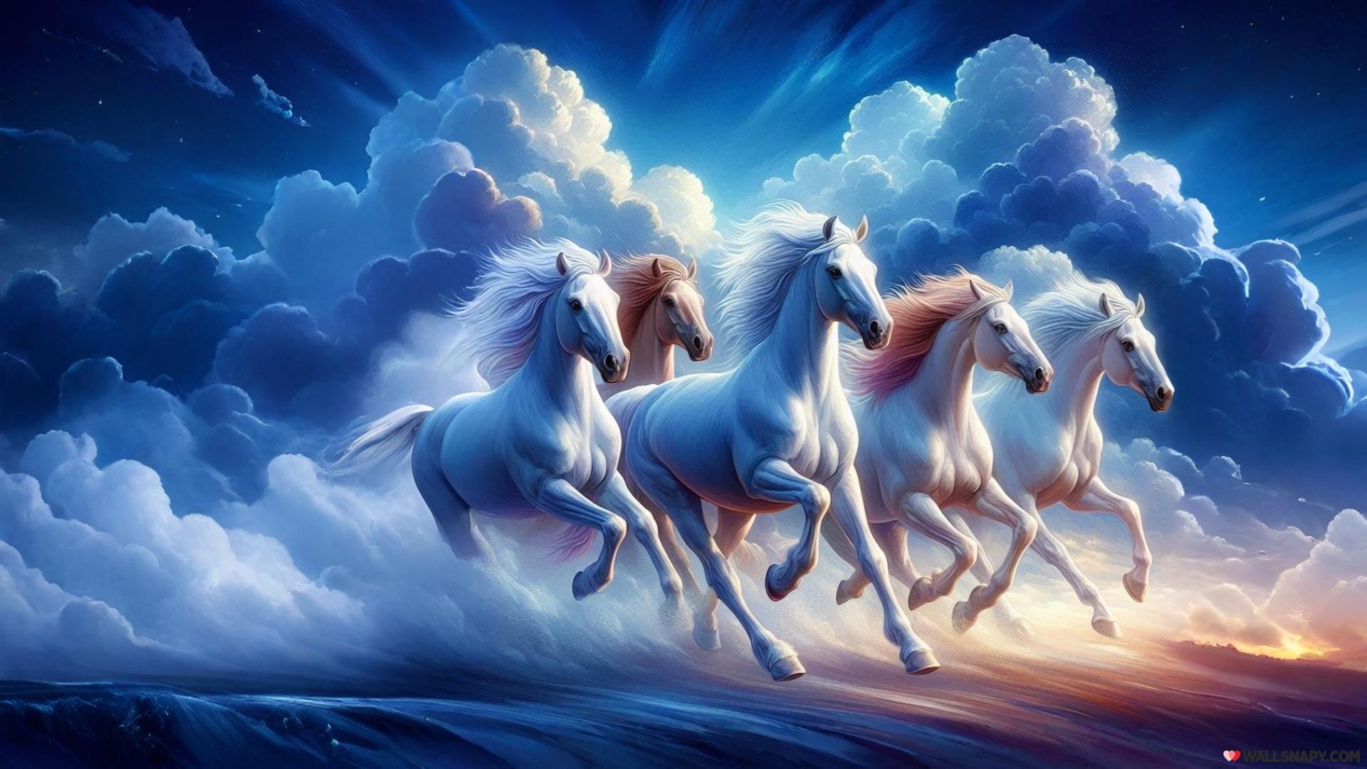 1920x1080 Lucky 5 horses running 1800p free wallpaper