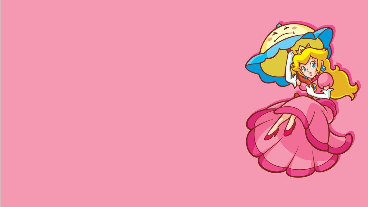 1200x675 Anime nintendo mario bros princess peach pink background Custom Gaming Mat Desk