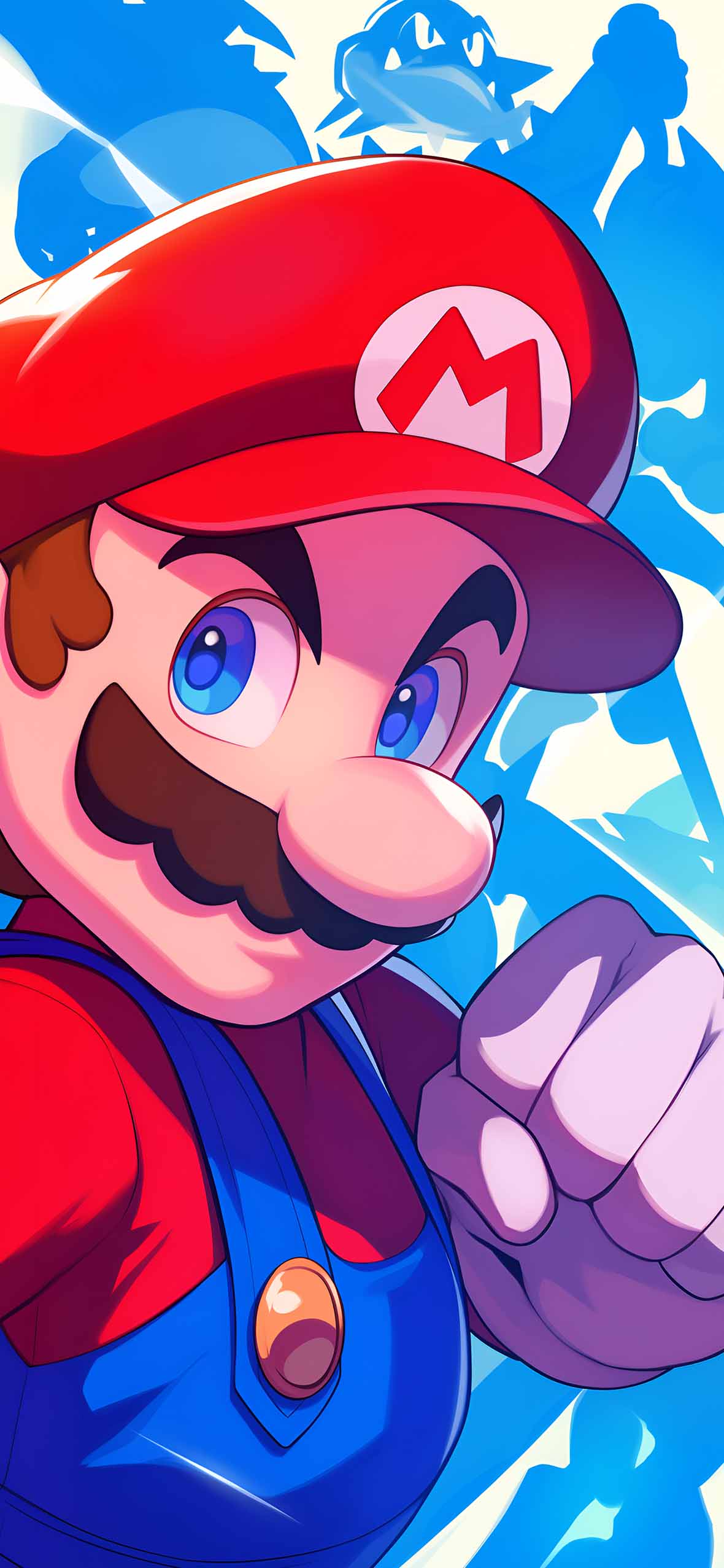 1180x2554 Super Mario & Princess Peach Matching Wallpaper