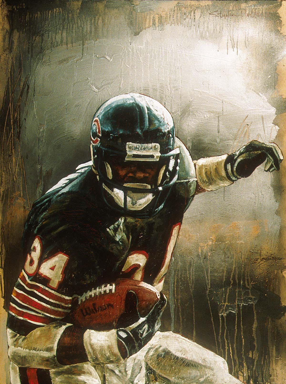 1200x1610 FOOTBALL. Chicago bears painting, Walter payton art, Chicago bears vintage art