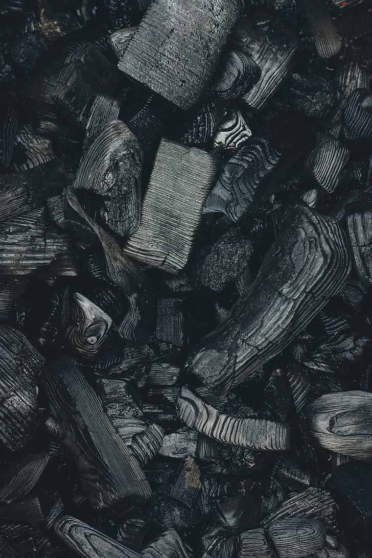 728x1092 HD wallpaper: ash, coals, firewood, dark, texture