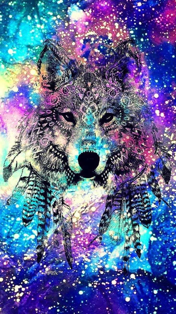 733x1305 Aesthetic Wolf Wallpaper
