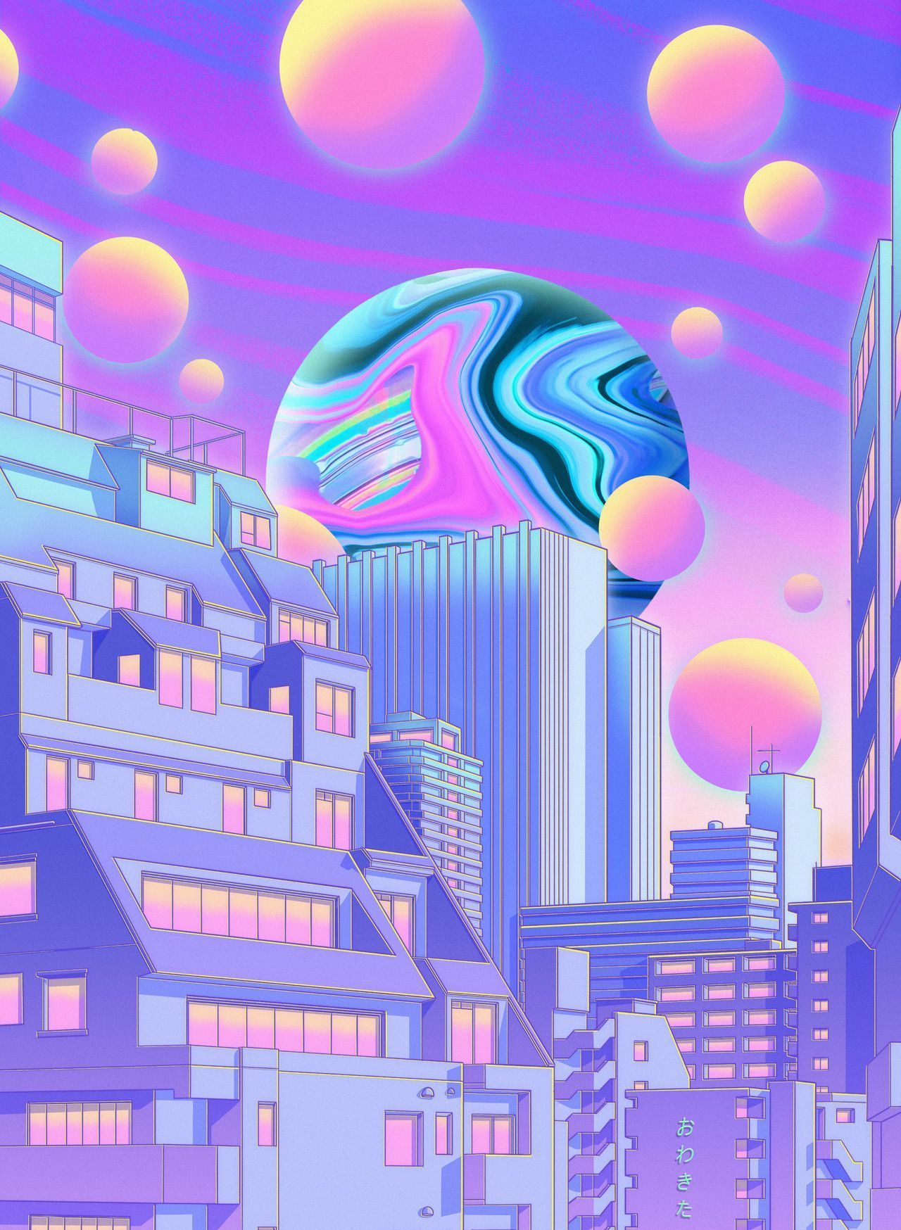 1280x1748 Neon Pastel Wallpaper