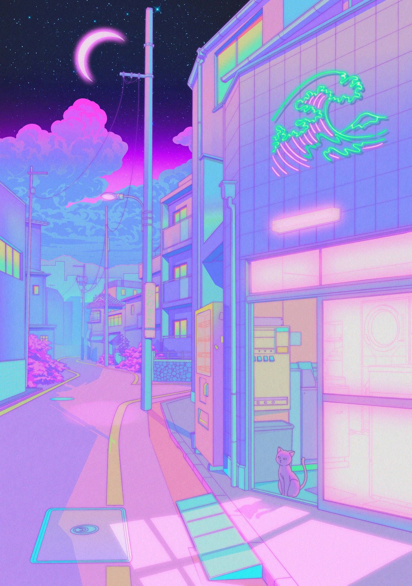 1348x1920 Pastel Neon Wallpaper