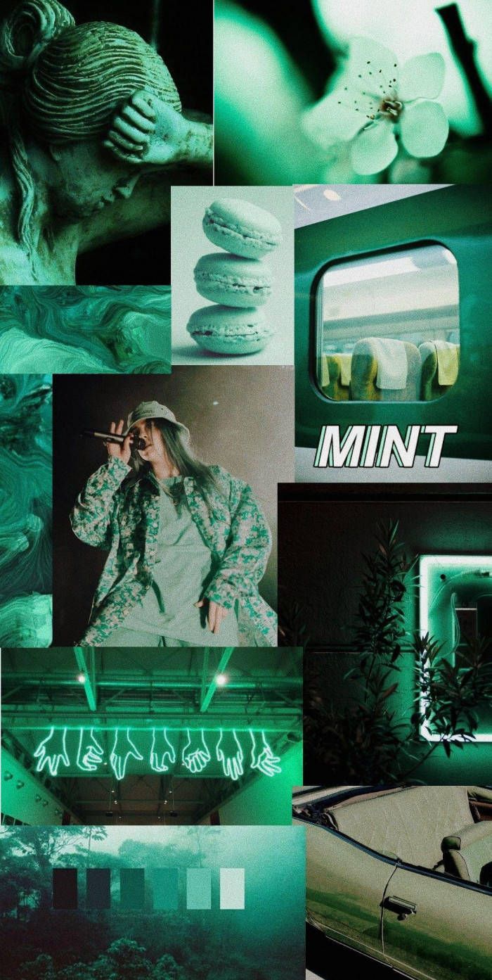 700x1393 Download Neon Mint Pastel Green Aesthetic Wallpaper